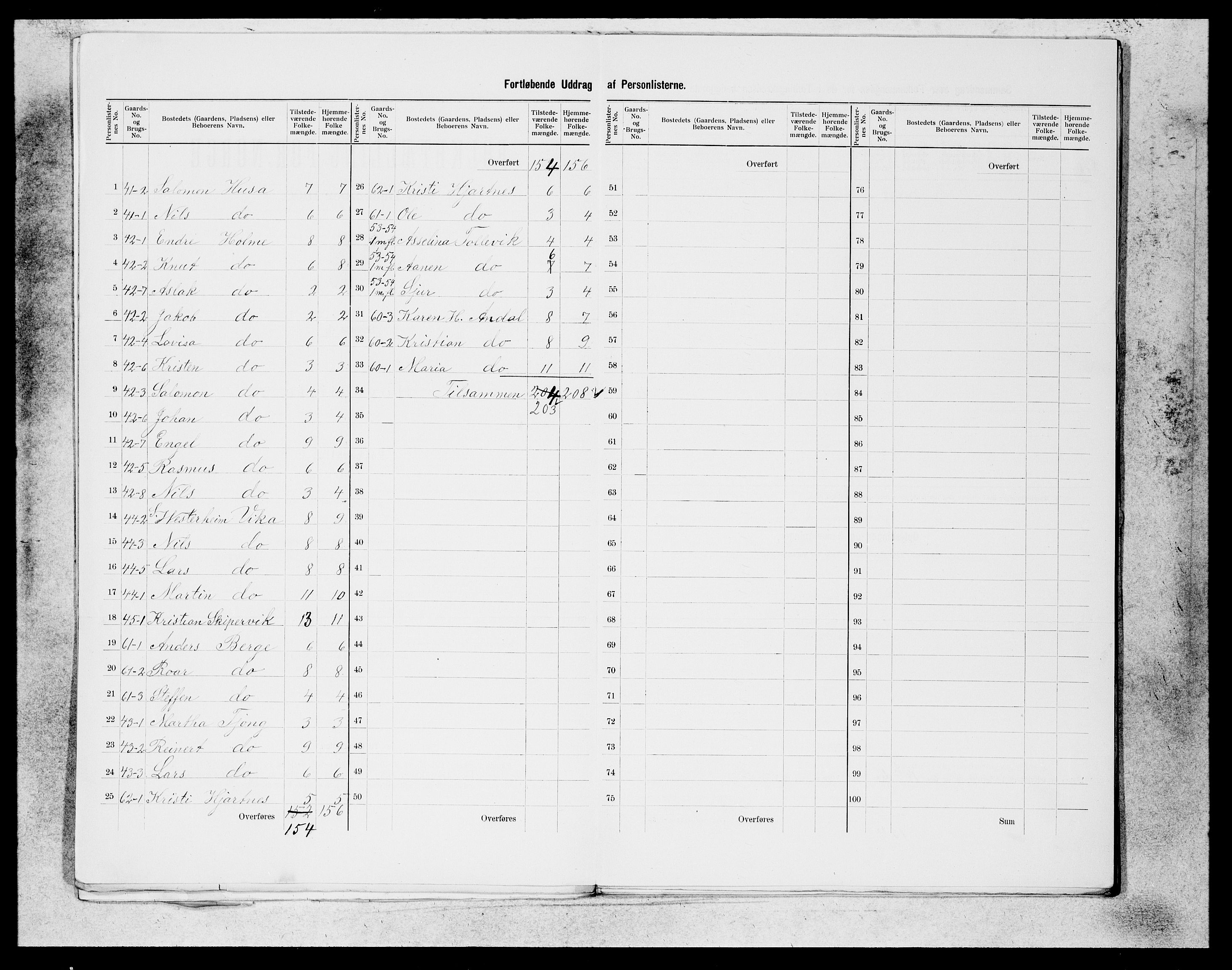 SAB, 1900 census for Finnås, 1900, p. 11