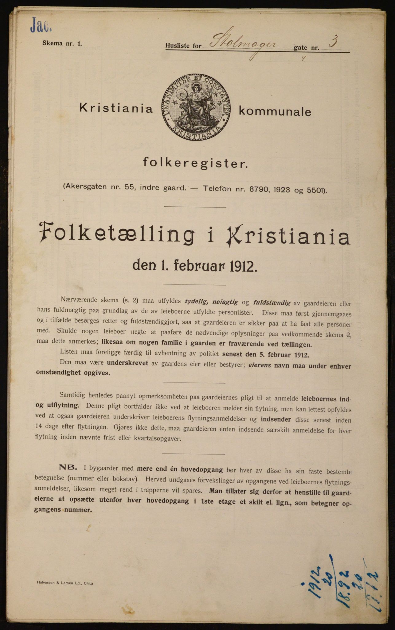 OBA, Municipal Census 1912 for Kristiania, 1912, p. 102661