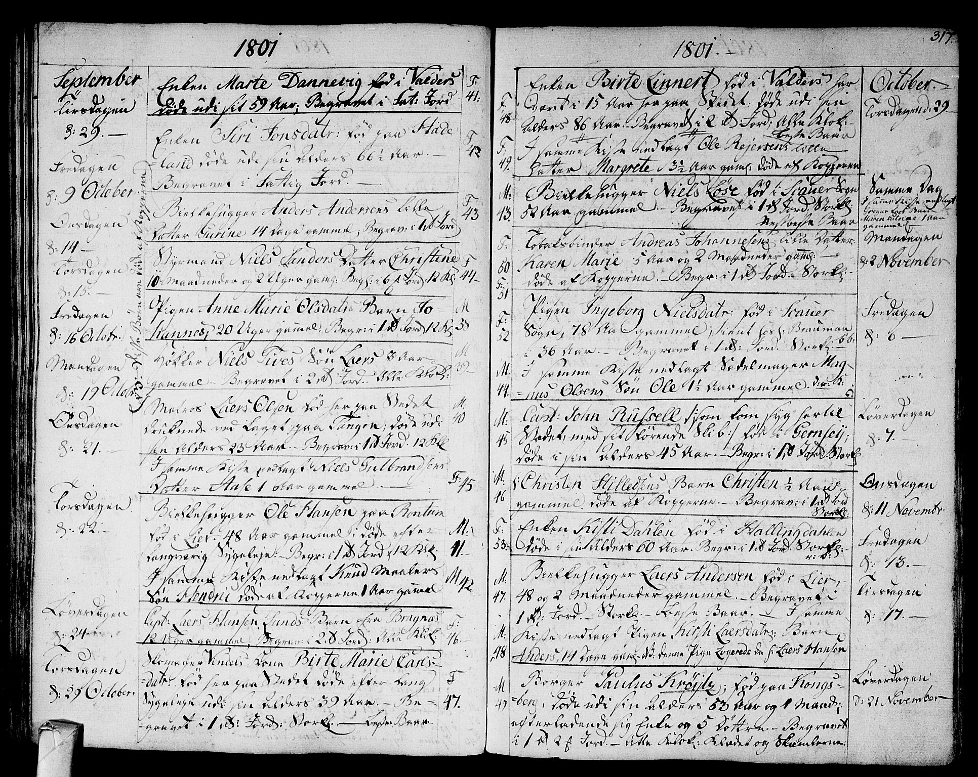 Strømsø kirkebøker, SAKO/A-246/F/Fa/L0010: Parish register (official) no. I 10, 1792-1822, p. 317