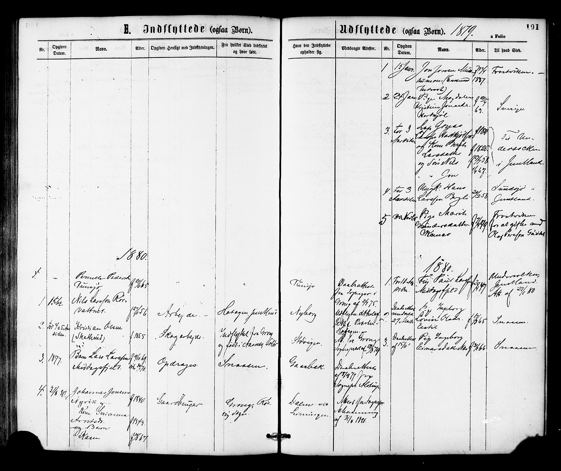 Ministerialprotokoller, klokkerbøker og fødselsregistre - Nord-Trøndelag, SAT/A-1458/755/L0493: Parish register (official) no. 755A02, 1865-1881, p. 191