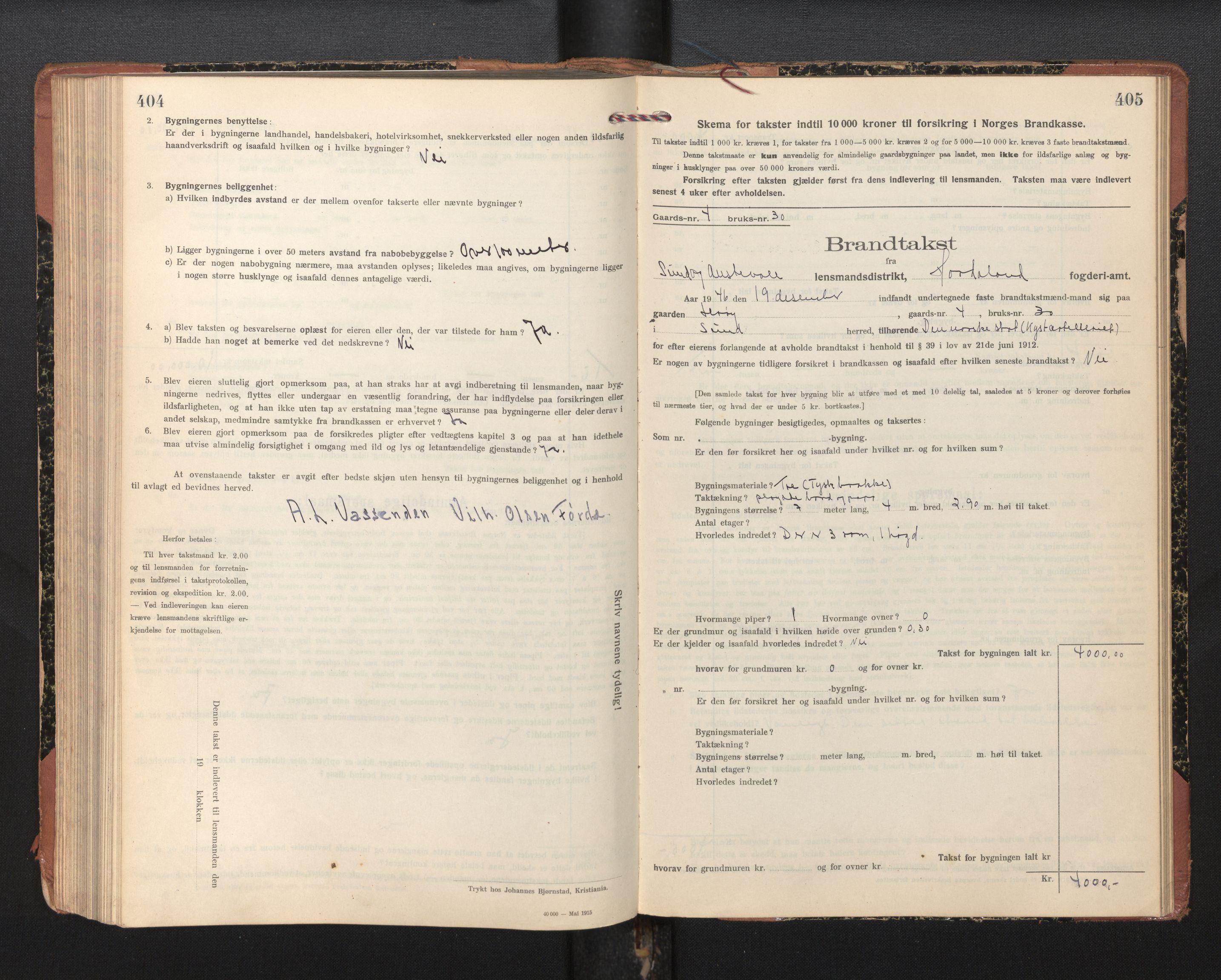 Lensmannen i Sund og Austevoll, SAB/A-35201/0012/L0004: Branntakstprotokoll, skjematakst, 1917-1949, p. 404-405