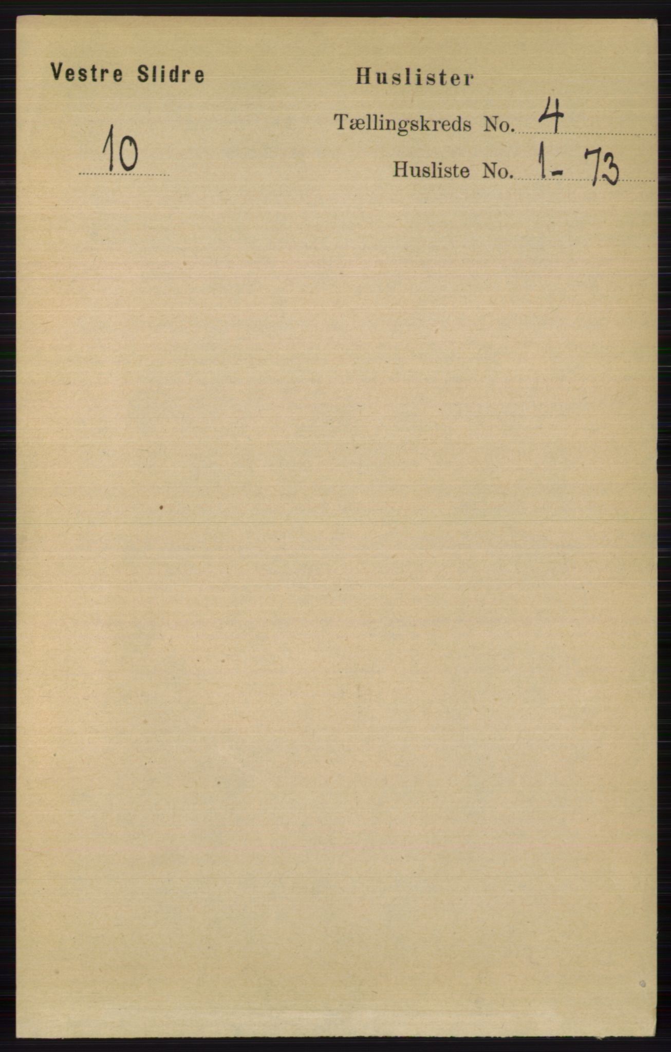 RA, 1891 census for 0543 Vestre Slidre, 1891, p. 1177