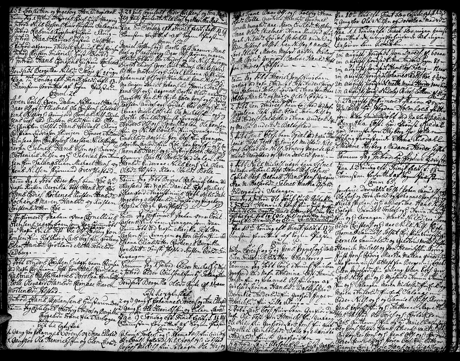 Ibestad sokneprestembete, SATØ/S-0077/H/Ha/Hab/L0001klokker: Parish register (copy) no. 1, 1776-1808, p. 154-155