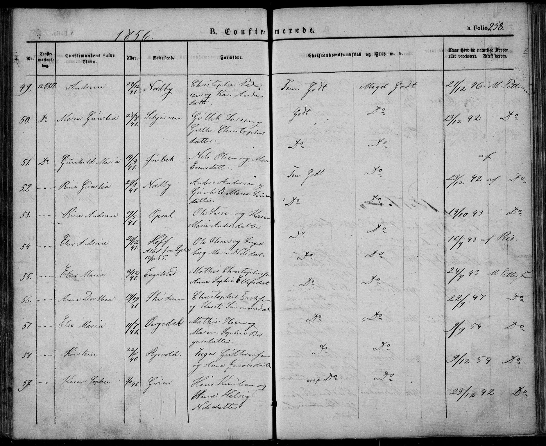 Lardal kirkebøker, AV/SAKO-A-350/F/Fa/L0006: Parish register (official) no. I 6, 1835-1860, p. 258