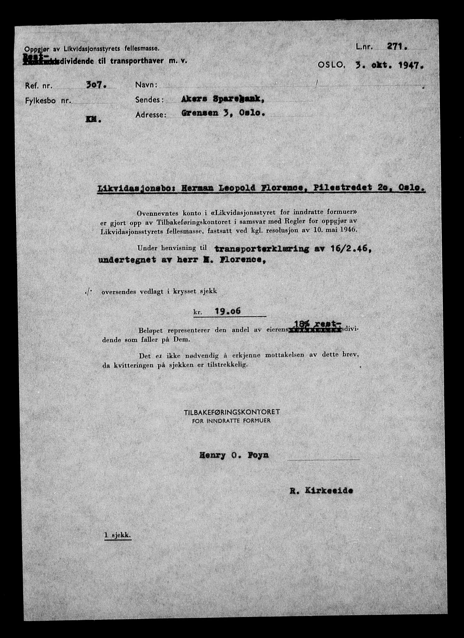 Justisdepartementet, Tilbakeføringskontoret for inndratte formuer, AV/RA-S-1564/H/Hc/Hcc/L0935: --, 1945-1947, p. 594