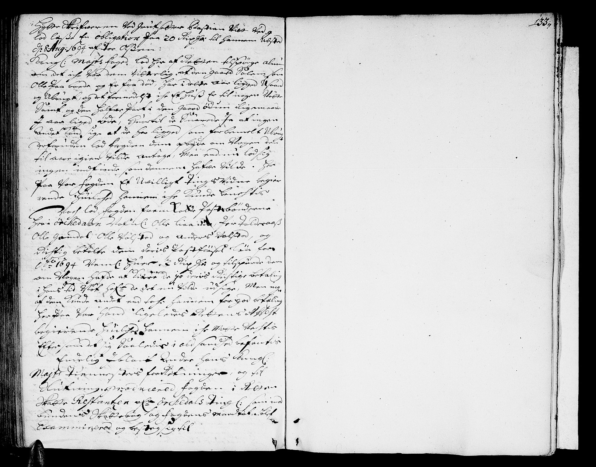Orkdal sorenskriveri, SAT/A-4169/1/1/1A/L0001: Tingbok 1, 1688-1694, p. 132b-133a