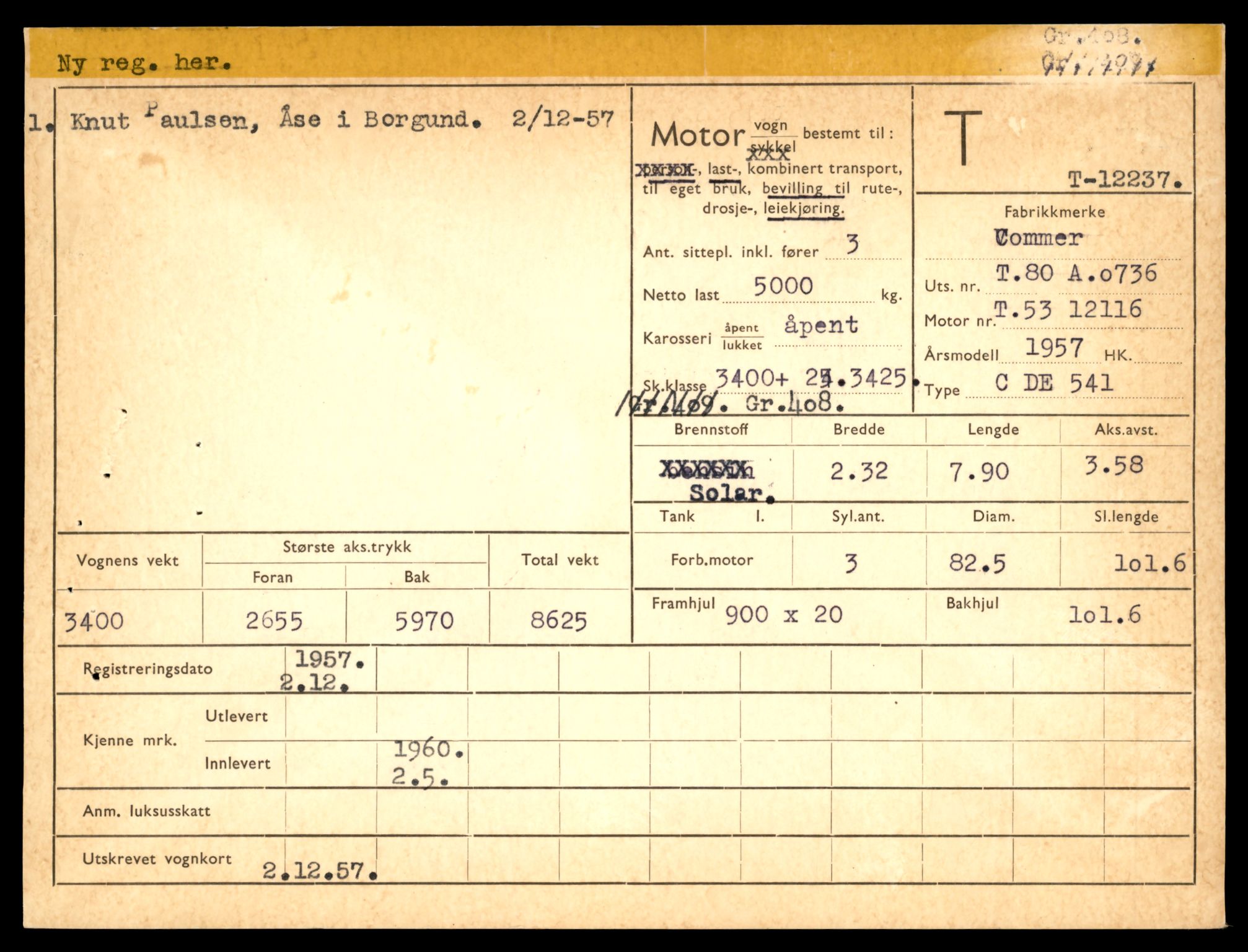 Møre og Romsdal vegkontor - Ålesund trafikkstasjon, AV/SAT-A-4099/F/Fe/L0033: Registreringskort for kjøretøy T 12151 - T 12474, 1927-1998, p. 2227