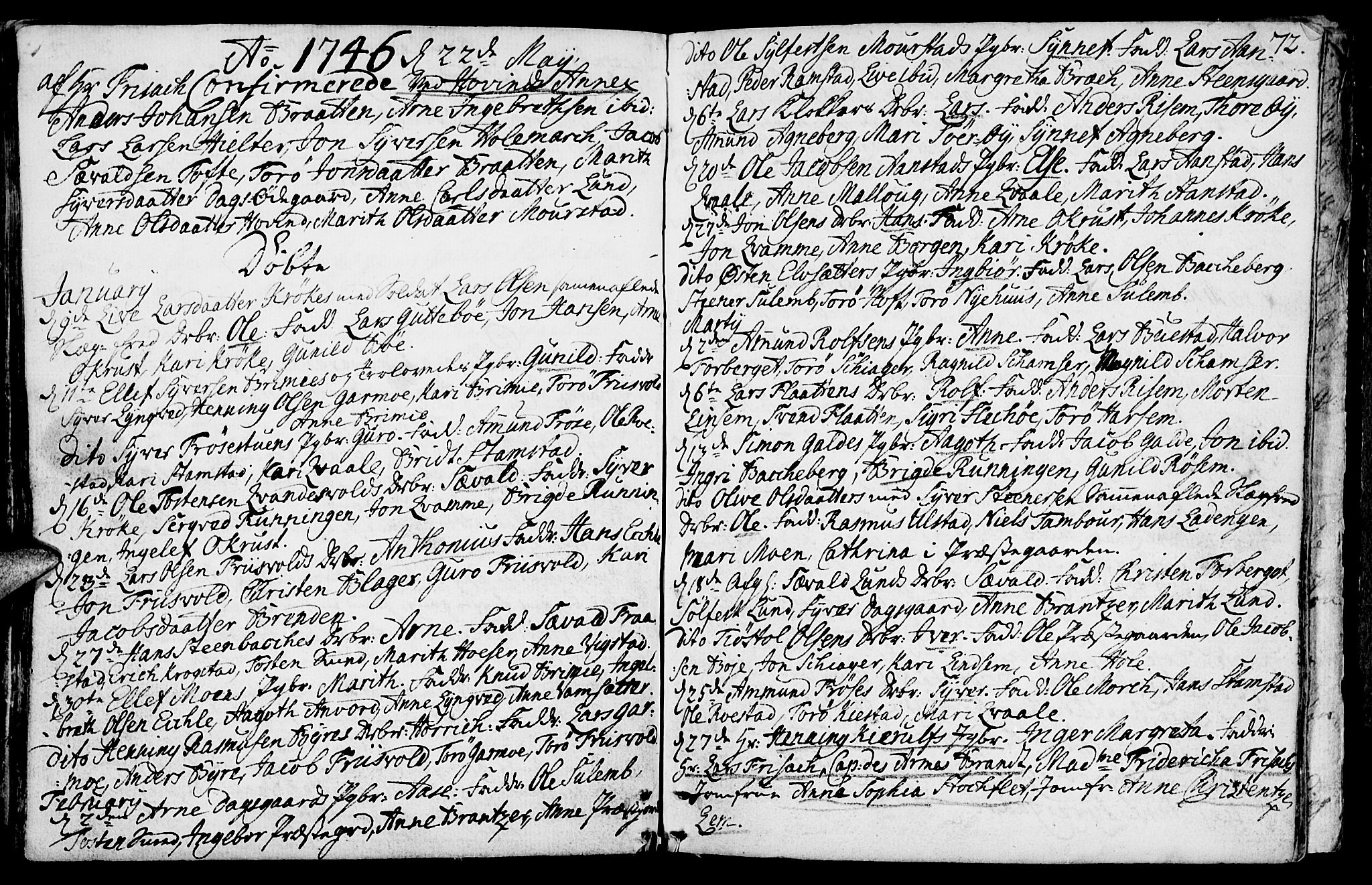 Lom prestekontor, SAH/PREST-070/K/L0001: Parish register (official) no. 1, 1733-1748, p. 72