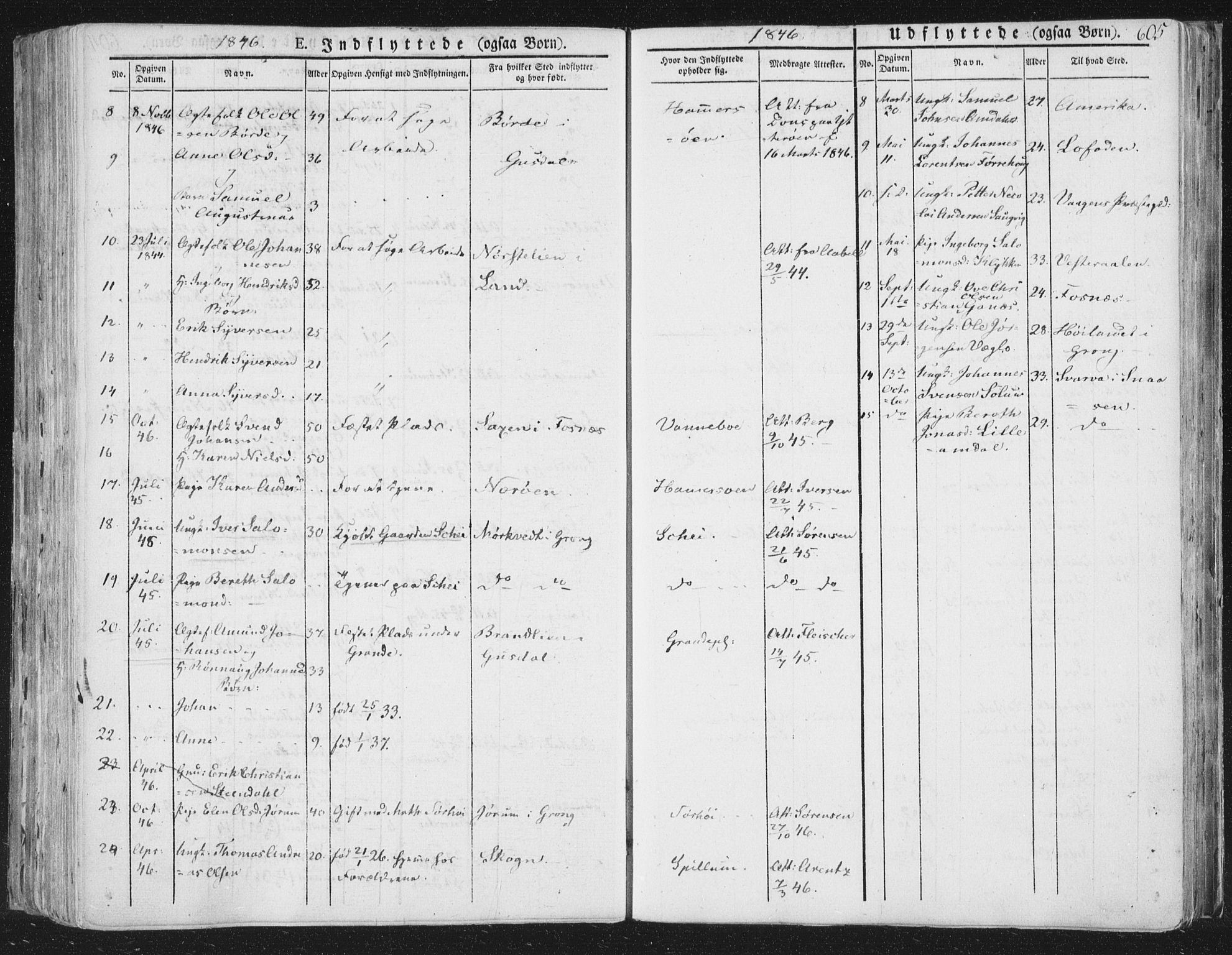 Ministerialprotokoller, klokkerbøker og fødselsregistre - Nord-Trøndelag, SAT/A-1458/764/L0552: Parish register (official) no. 764A07b, 1824-1865, p. 605