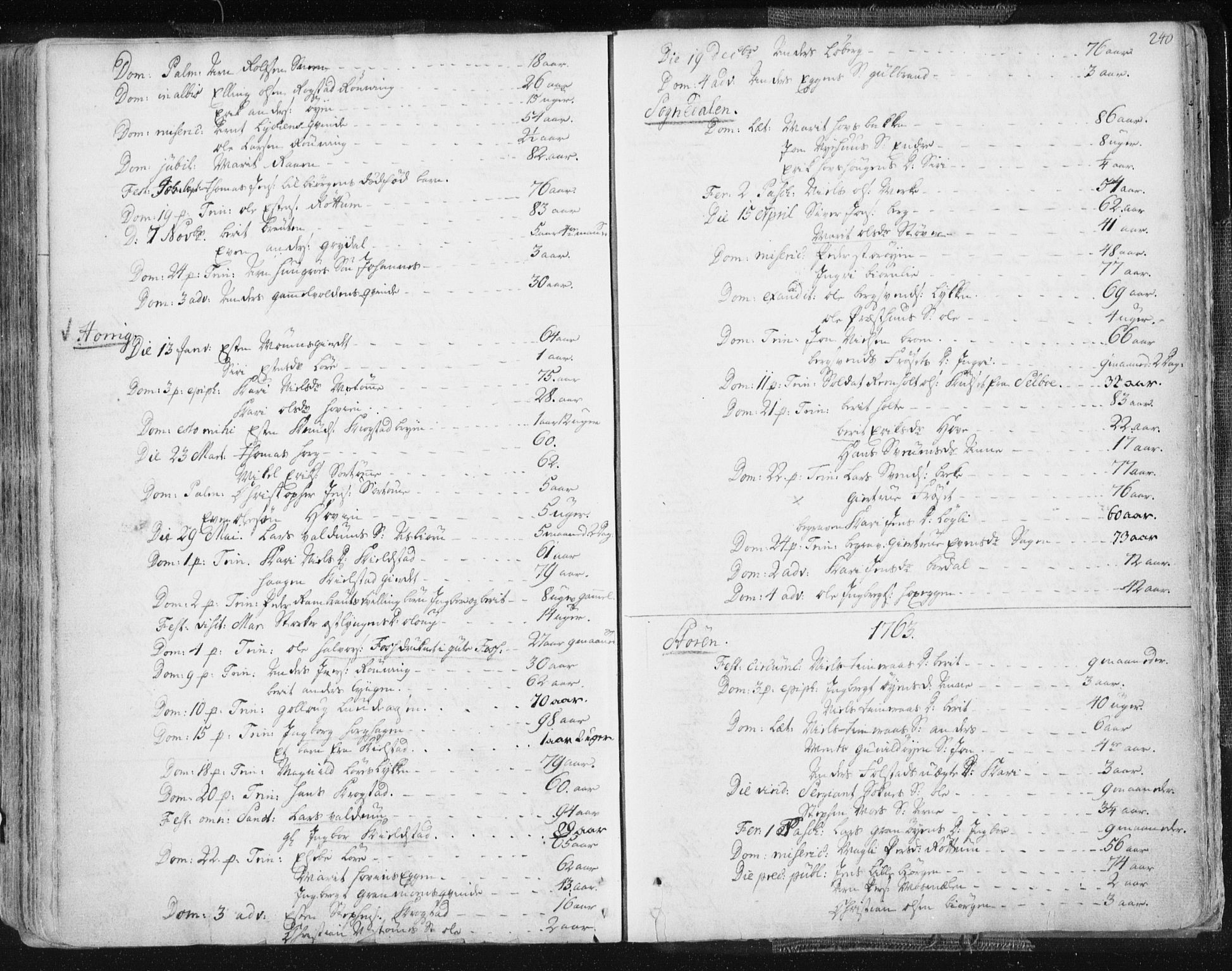 Ministerialprotokoller, klokkerbøker og fødselsregistre - Sør-Trøndelag, SAT/A-1456/687/L0991: Parish register (official) no. 687A02, 1747-1790, p. 240
