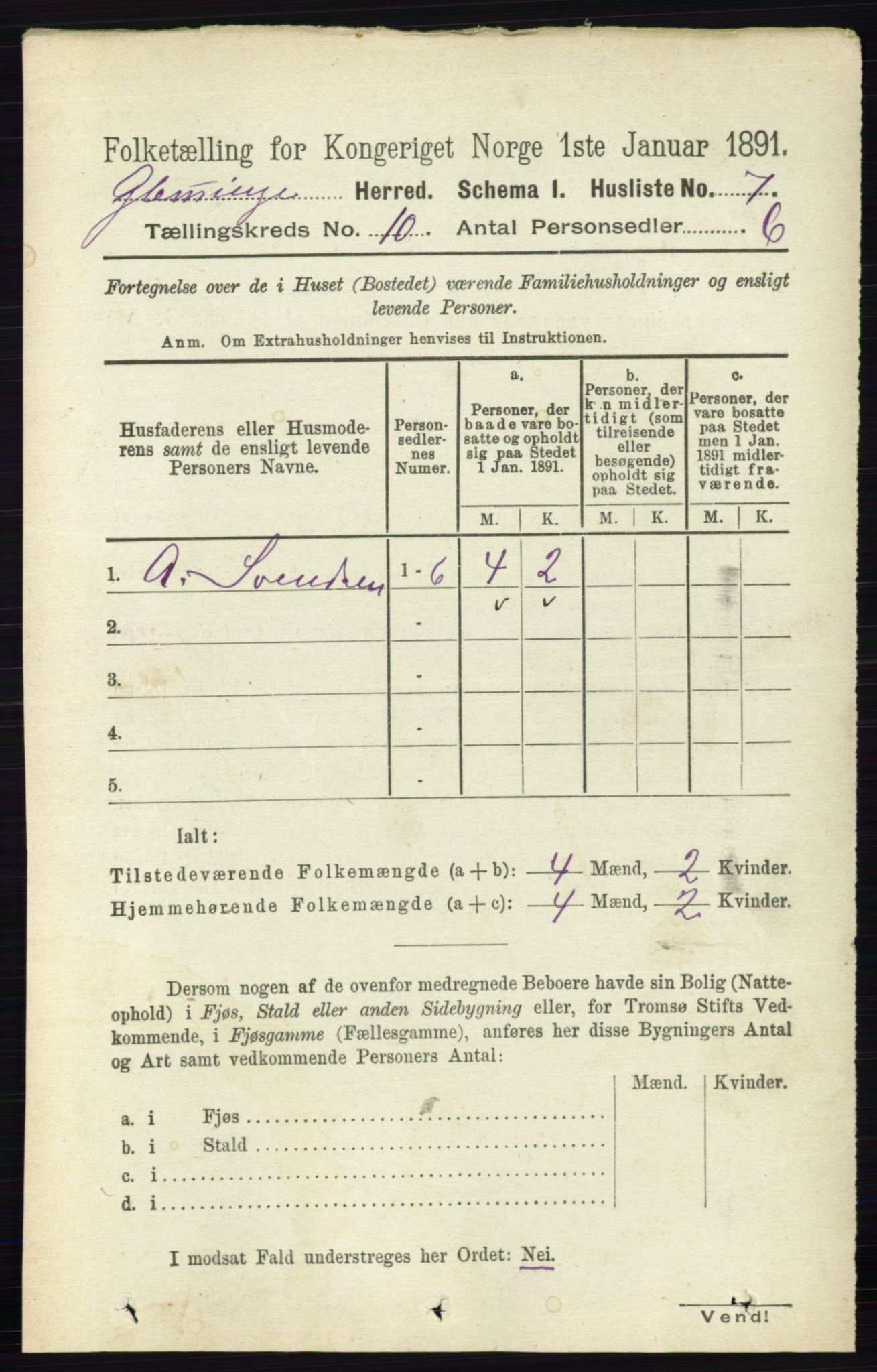 RA, 1891 census for 0132 Glemmen, 1891, p. 9907