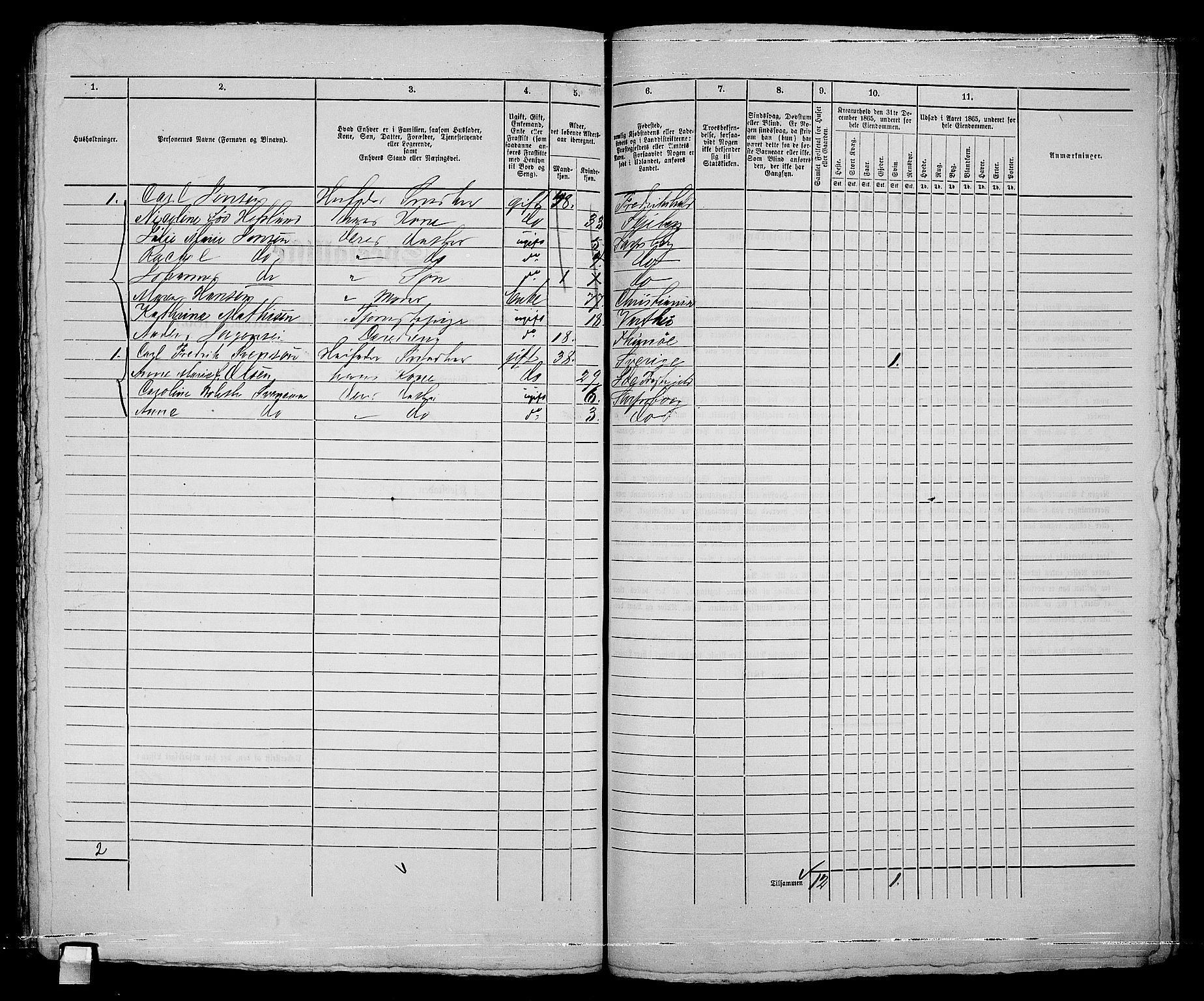 RA, 1865 census for Sarpsborg, 1865, p. 374