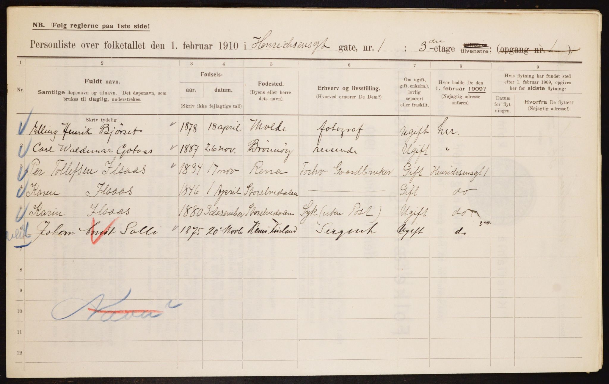 OBA, Municipal Census 1910 for Kristiania, 1910, p. 37800