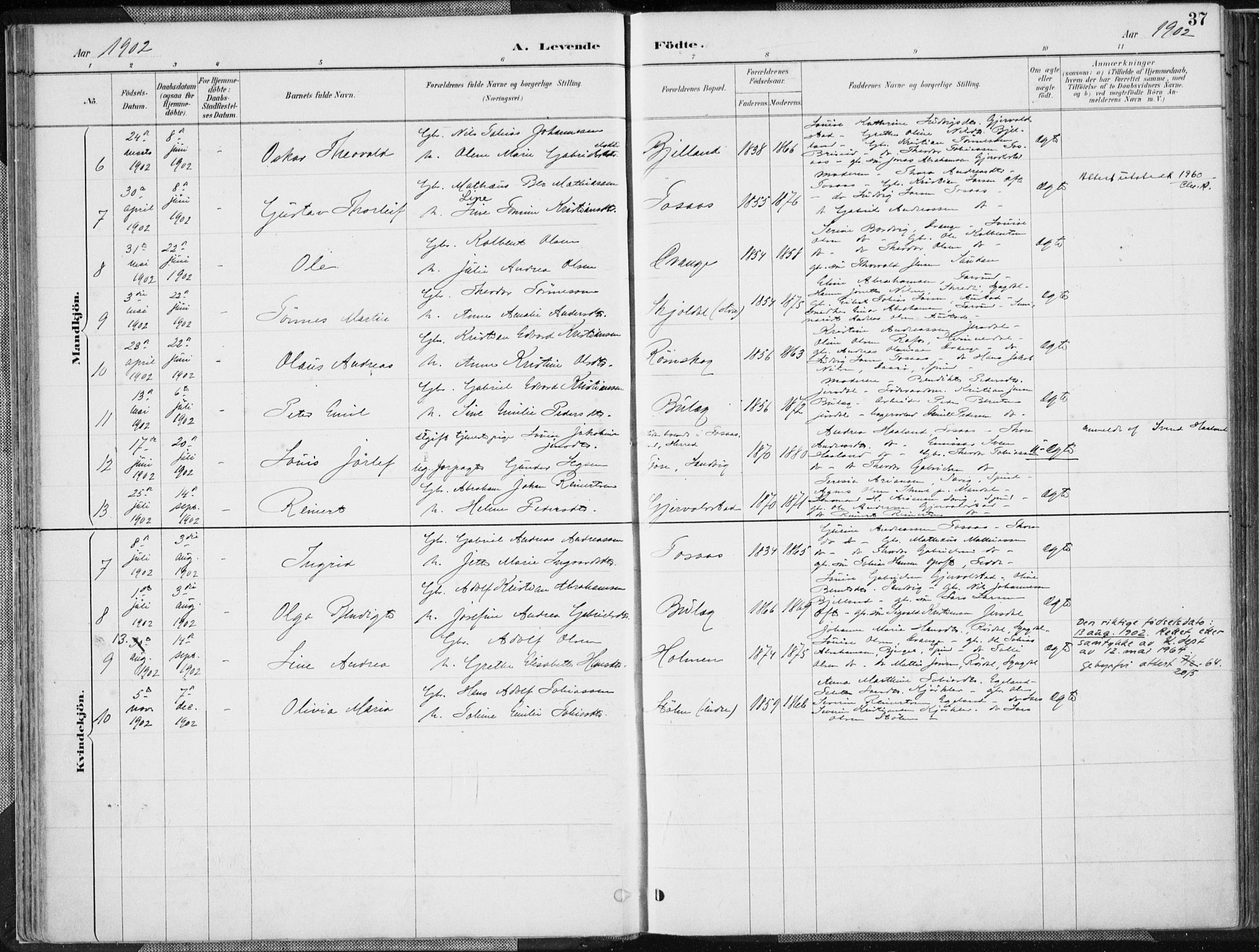 Herad sokneprestkontor, AV/SAK-1111-0018/F/Fa/Faa/L0006: Parish register (official) no. A 6, 1887-1907, p. 37