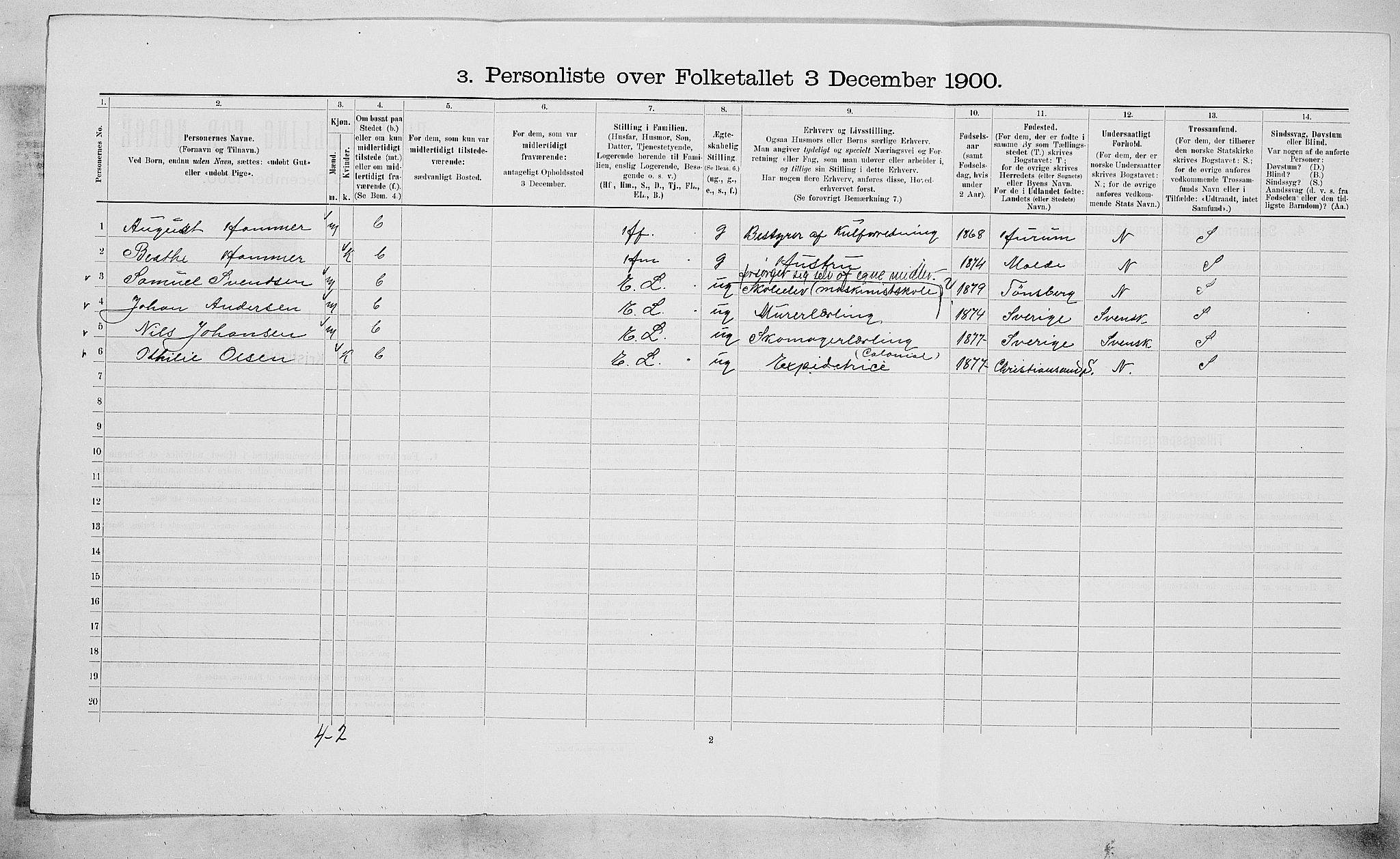 SAO, 1900 census for Kristiania, 1900, p. 33560