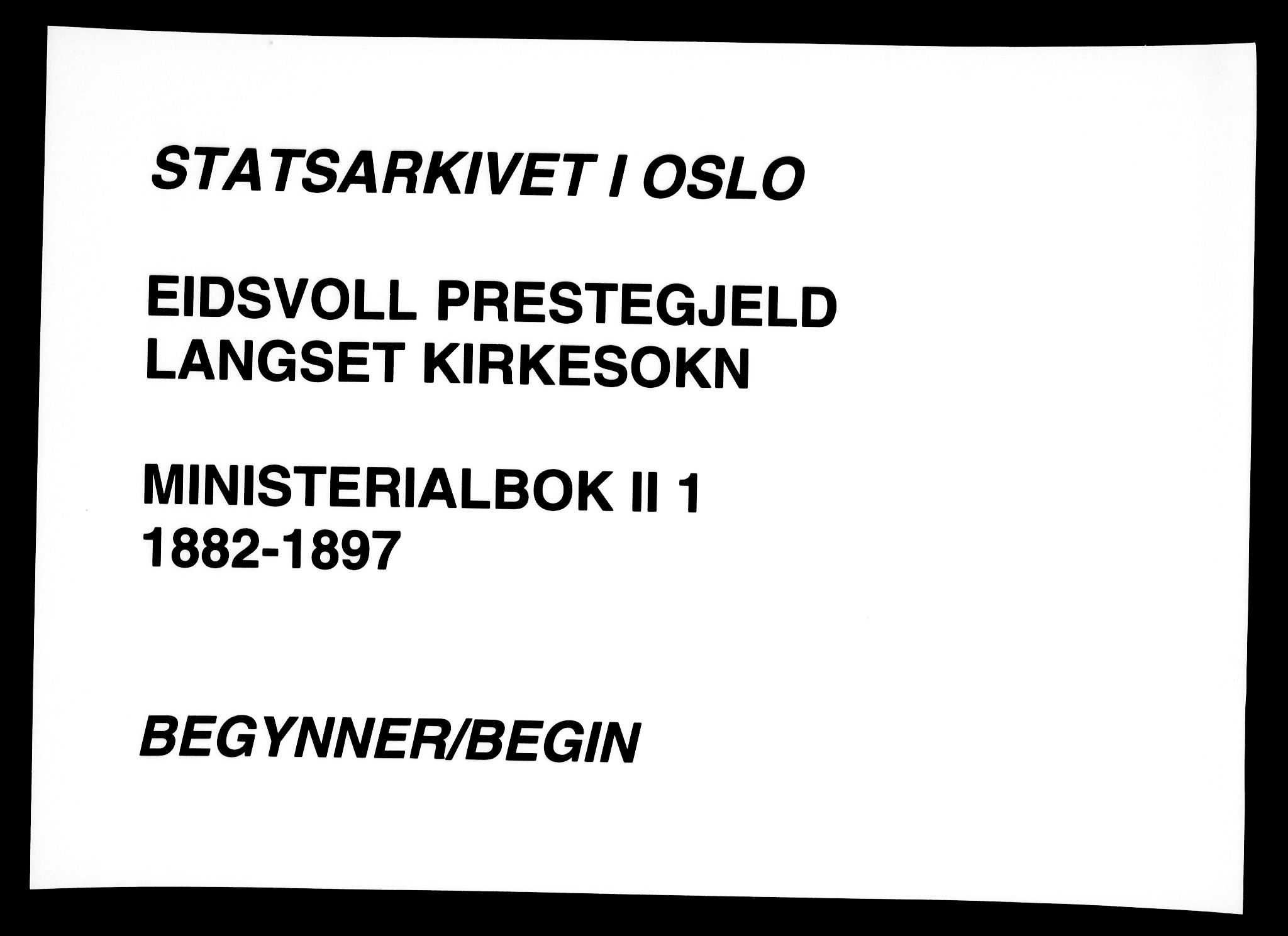 Eidsvoll prestekontor Kirkebøker, SAO/A-10888/F/Fb/L0001: Parish register (official) no. II 1, 1882-1897