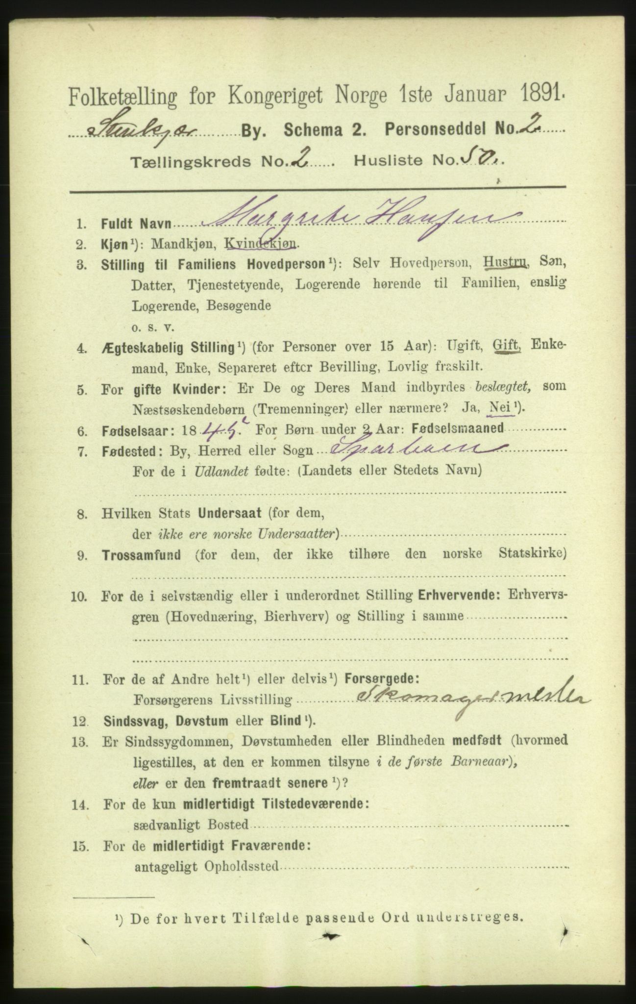 RA, 1891 census for 1702 Steinkjer, 1891, p. 751