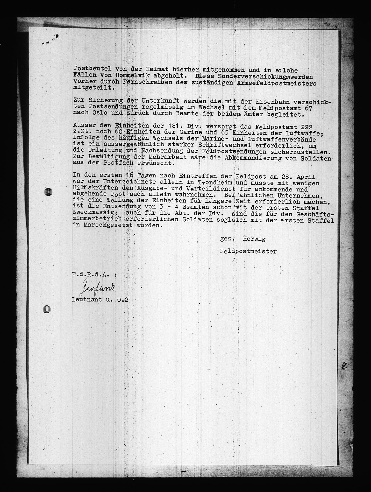 Documents Section, RA/RAFA-2200/V/L0087: Amerikansk mikrofilm "Captured German Documents".
Box No. 726.  FKA jnr. 601/1954., 1940, p. 289