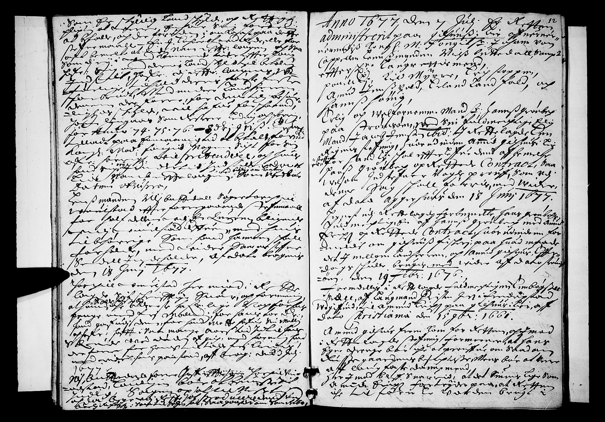 Lier, Røyken og Hurum sorenskriveri, AV/SAKO-A-89/F/Fa/L0018: Tingbok, 1677, p. 12