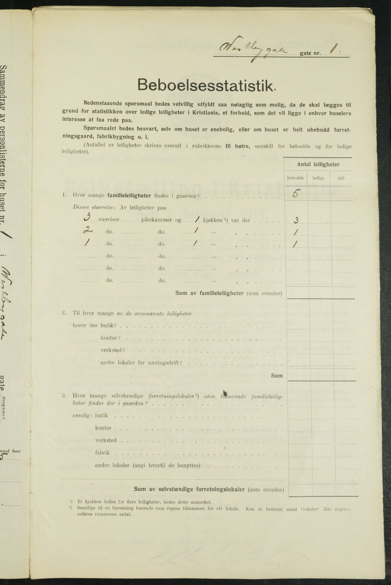 OBA, Municipal Census 1914 for Kristiania, 1914, p. 123343