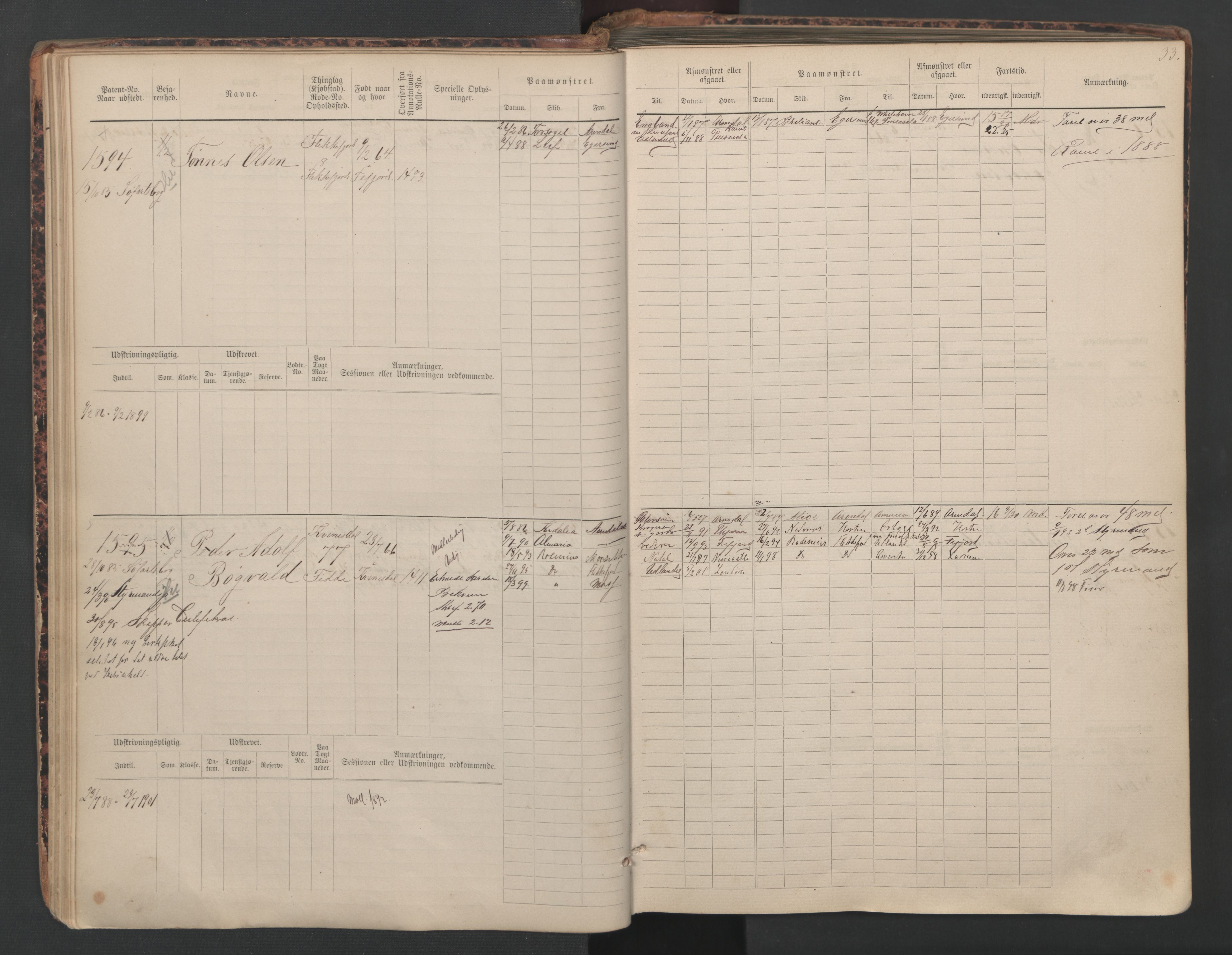 Flekkefjord mønstringskrets, SAK/2031-0018/F/Fb/L0010: Hovedrulle nr 1534-2329, Æ-7, 1884-1948, p. 34