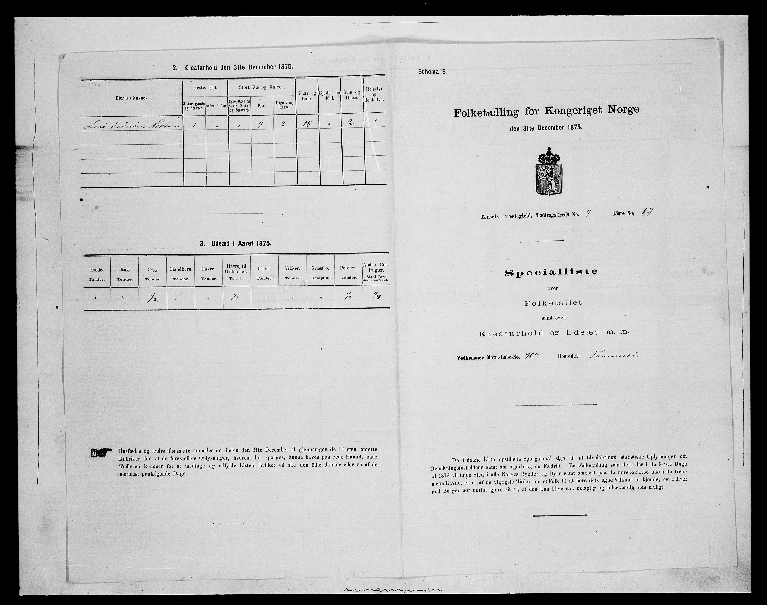 SAH, 1875 census for 0437P Tynset, 1875, p. 556