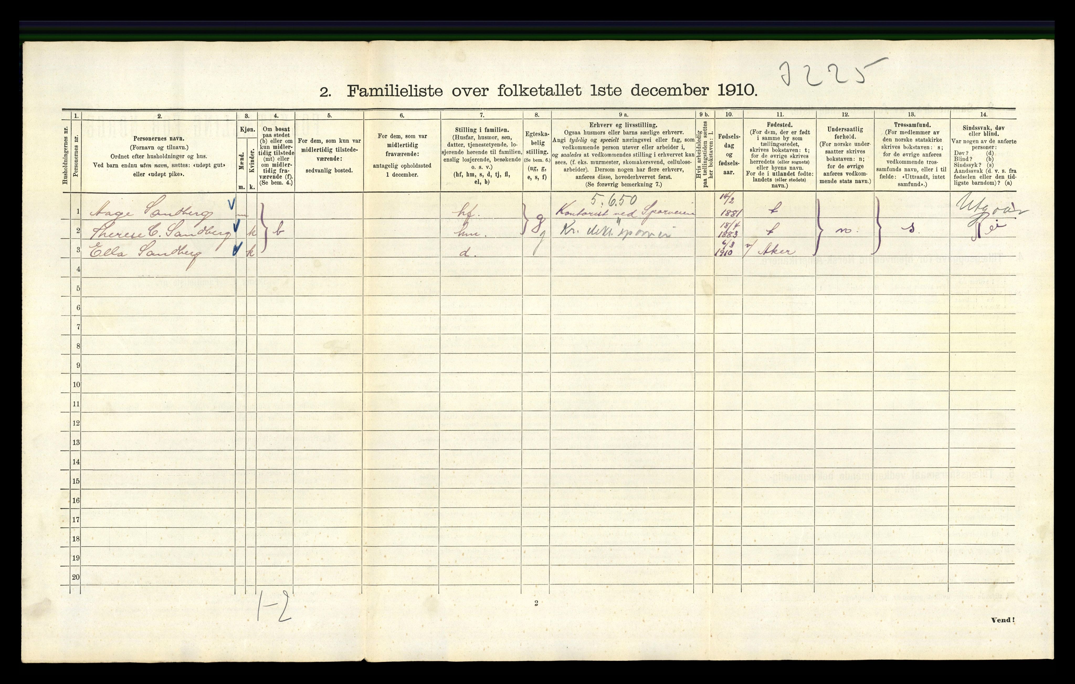 RA, 1910 census for Kristiania, 1910, p. 23390