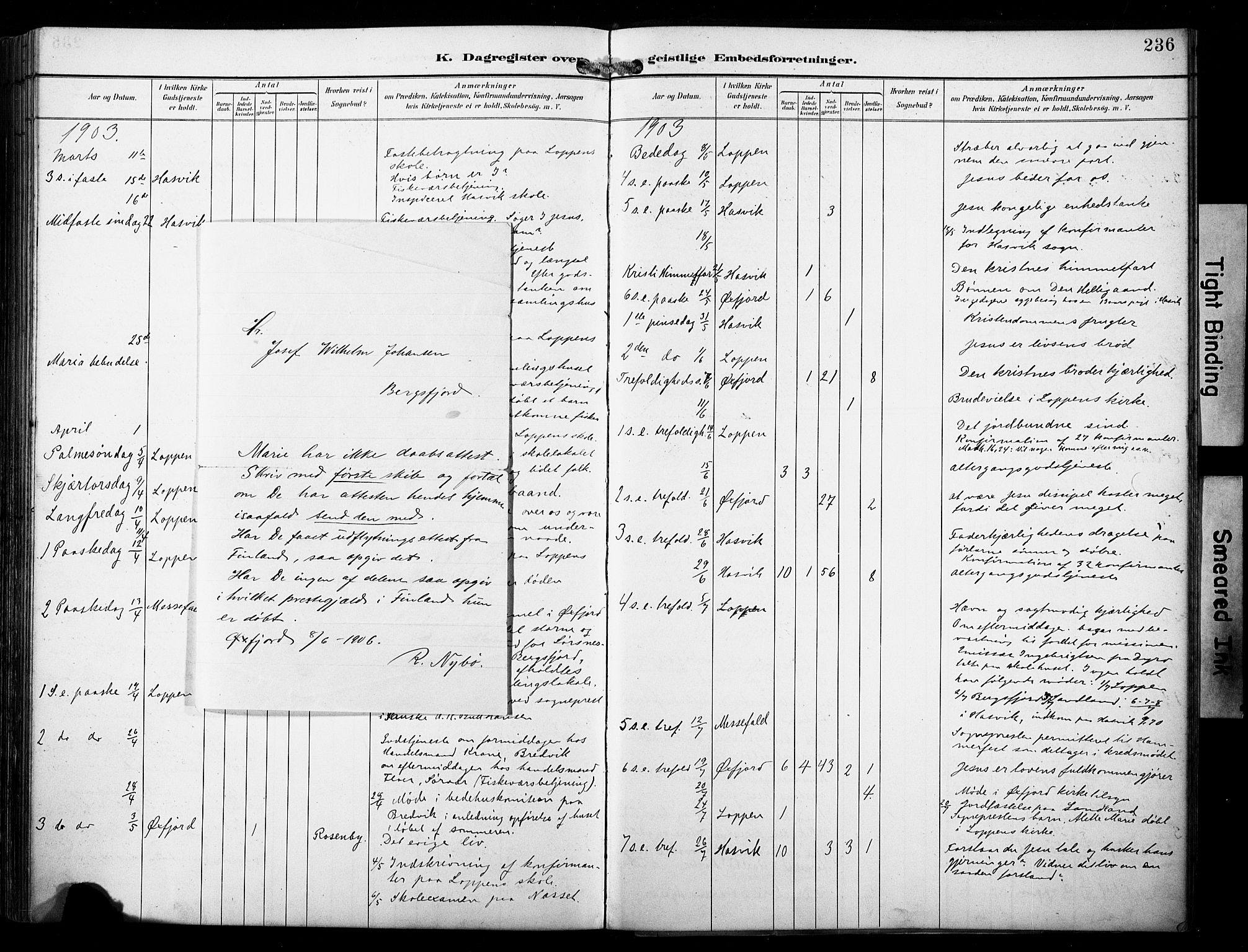 Loppa sokneprestkontor, SATØ/S-1339/H/Ha/L0009kirke: Parish register (official) no. 9, 1895-1909, p. 236