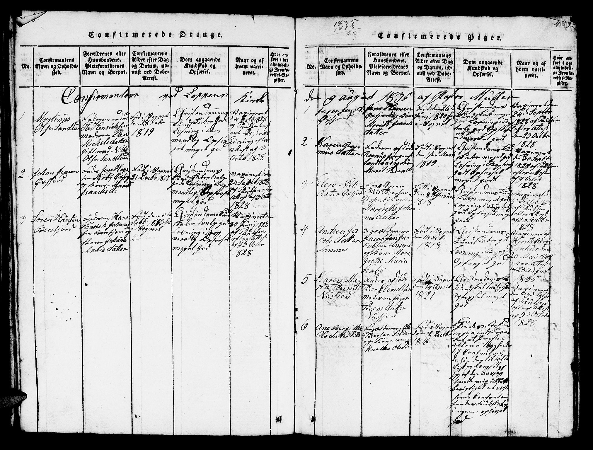 Loppa sokneprestkontor, AV/SATØ-S-1339/H/Hb/L0001klokker: Parish register (copy) no. 1, 1820-1849, p. 488-489