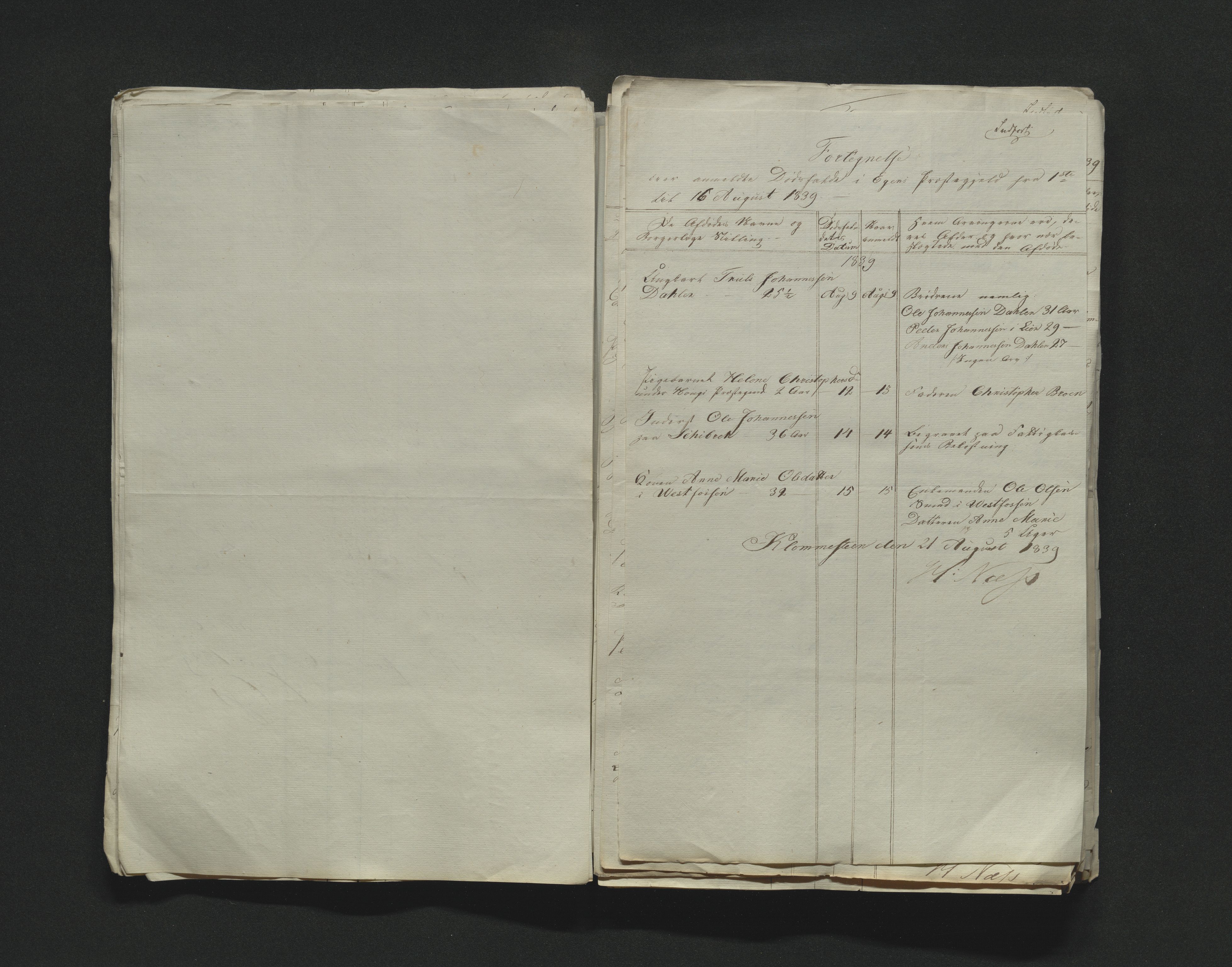 Eiker, Modum og Sigdal sorenskriveri, AV/SAKO-A-123/H/Ha/Hab/L0005: Dødsfallsmeldinger, 1837-1840