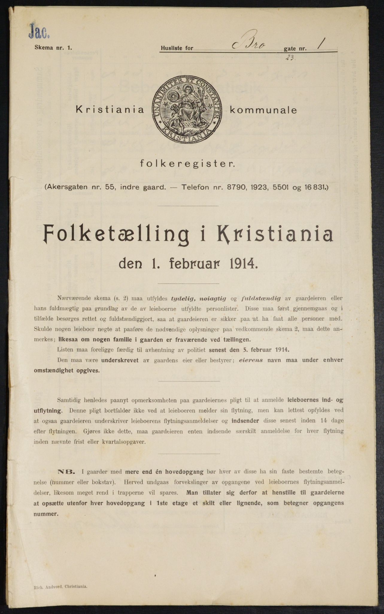 OBA, Municipal Census 1914 for Kristiania, 1914, p. 9691