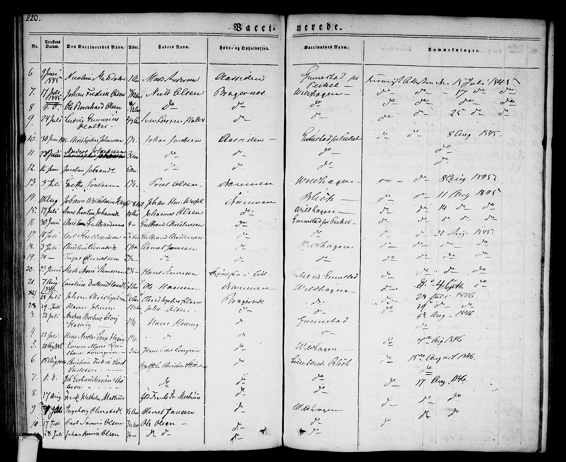 Bragernes kirkebøker, AV/SAKO-A-6/F/Fc/L0001: Parish register (official) no. III 1, 1830-1853, p. 220