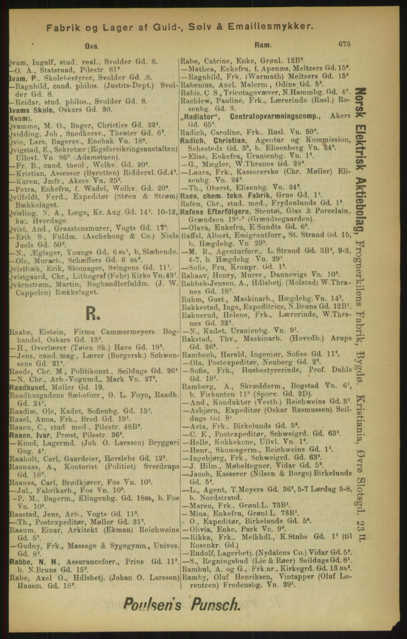 Kristiania/Oslo adressebok, PUBL/-, 1900, p. 675