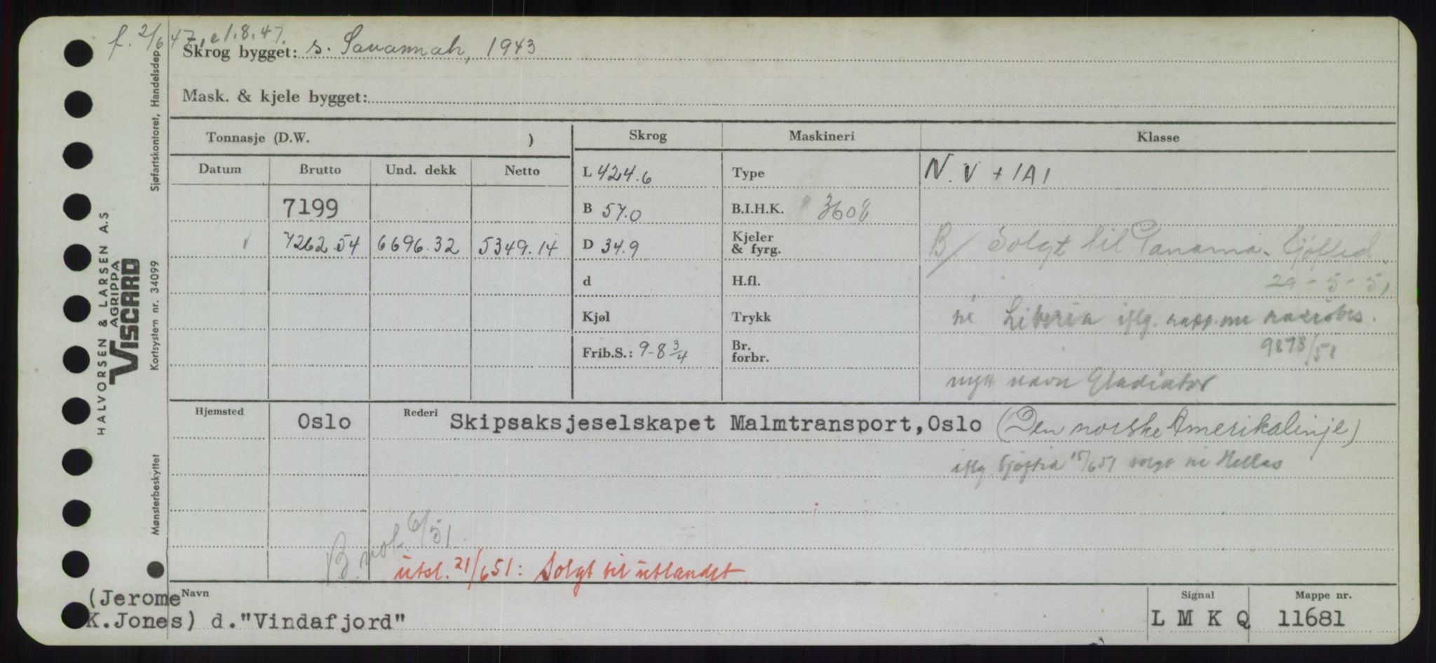 Sjøfartsdirektoratet med forløpere, Skipsmålingen, RA/S-1627/H/Hd/L0041: Fartøy, Vi-Ås, p. 237