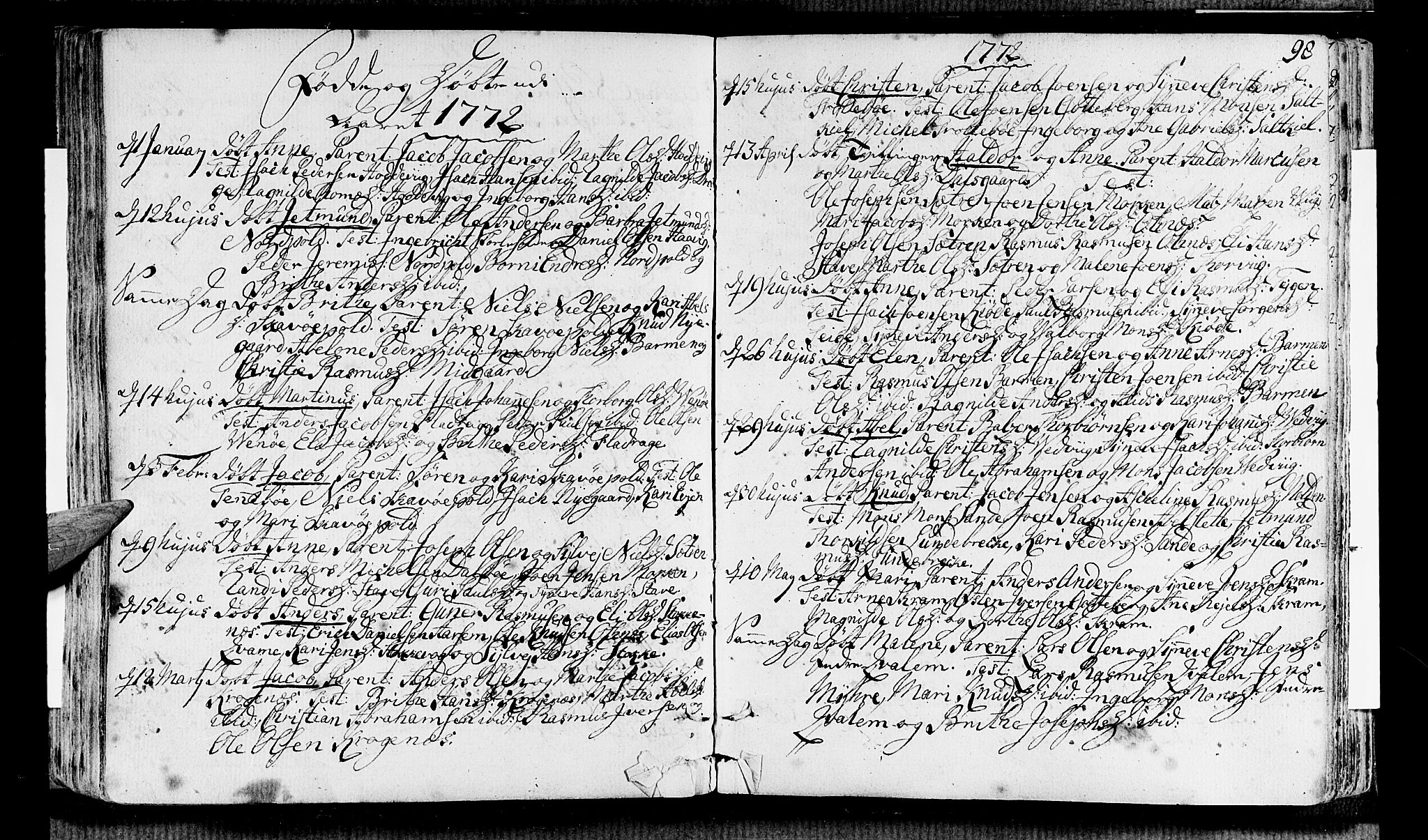 Selje sokneprestembete, AV/SAB-A-99938/H/Ha/Haa/Haaa: Parish register (official) no. A 5, 1760-1782, p. 98