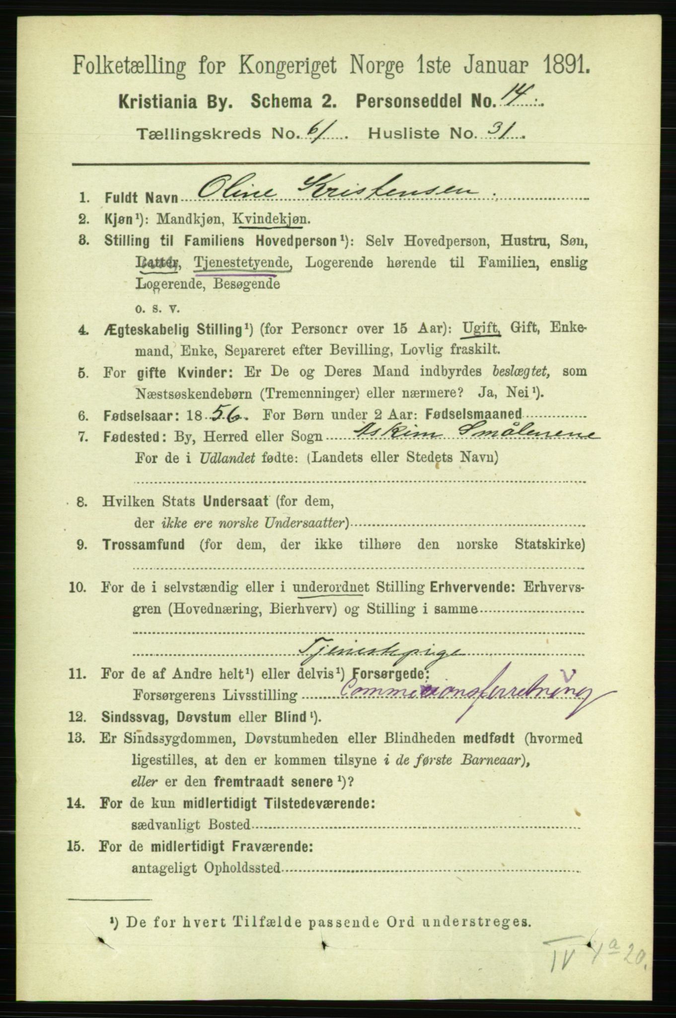 RA, 1891 census for 0301 Kristiania, 1891, p. 32780