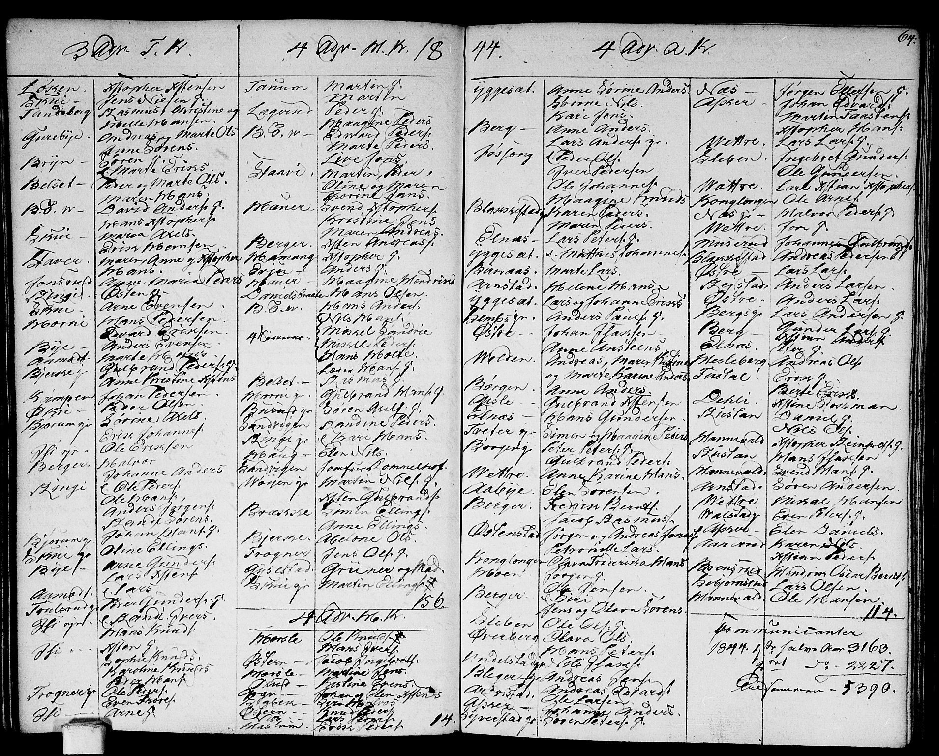 Asker prestekontor Kirkebøker, AV/SAO-A-10256a/F/Fa/L0005: Parish register (official) no. I 5, 1807-1813, p. 64