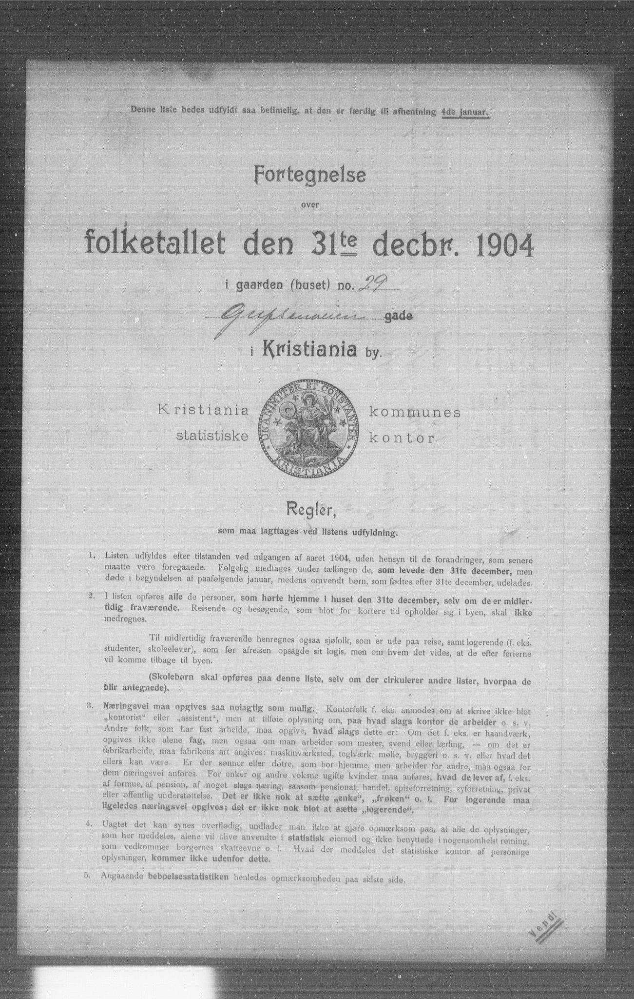 OBA, Municipal Census 1904 for Kristiania, 1904, p. 5979