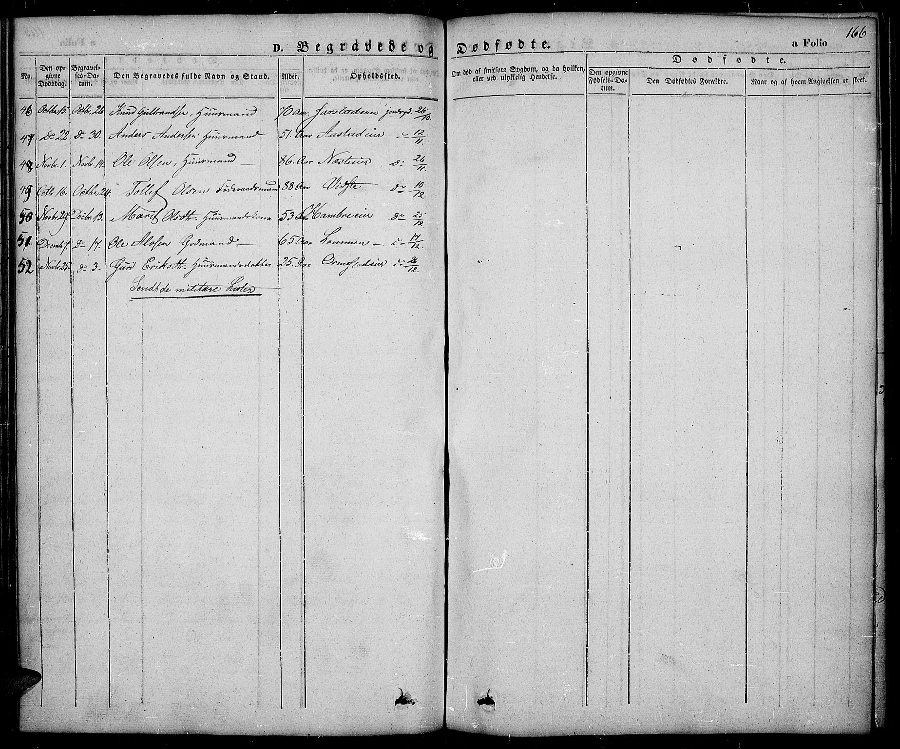 Slidre prestekontor, AV/SAH-PREST-134/H/Ha/Haa/L0003: Parish register (official) no. 3, 1831-1843, p. 166