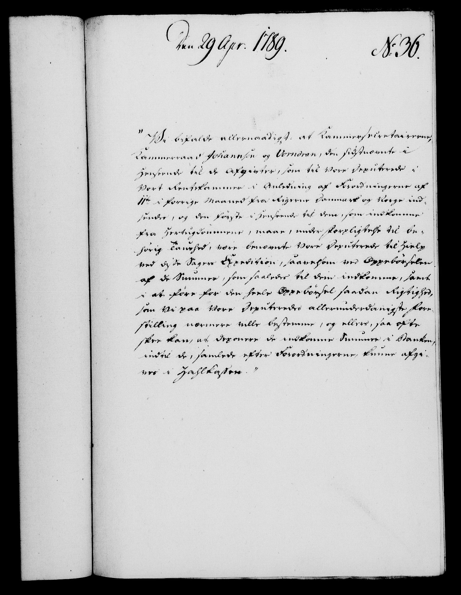 Rentekammeret, Kammerkanselliet, RA/EA-3111/G/Gf/Gfa/L0071: Norsk relasjons- og resolusjonsprotokoll (merket RK 52.71), 1789, p. 274