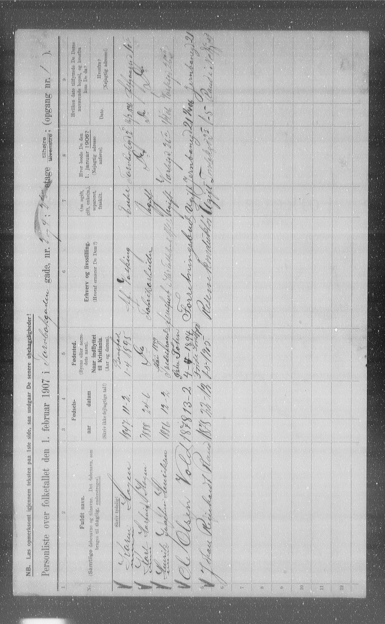 OBA, Municipal Census 1907 for Kristiania, 1907, p. 58469