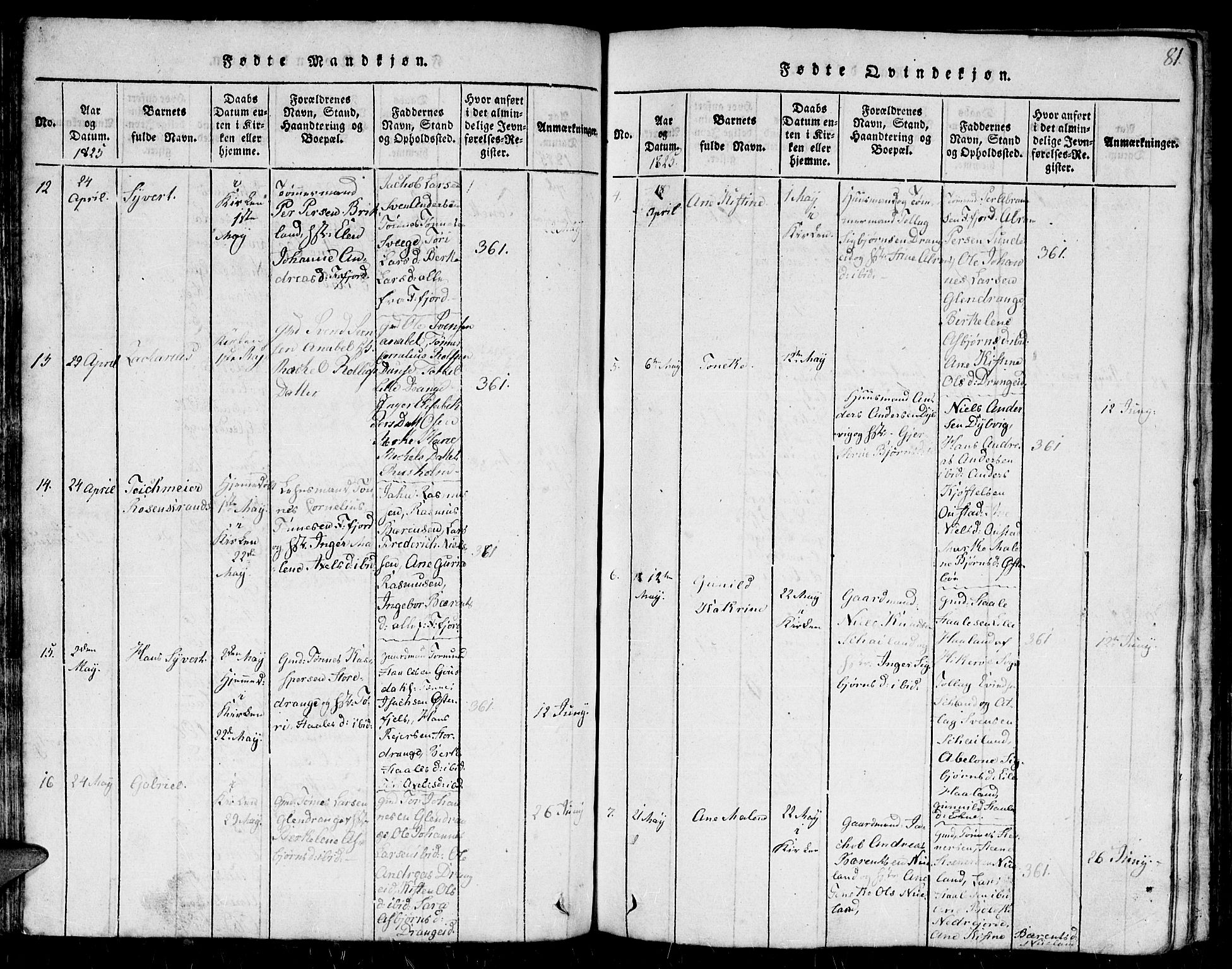 Flekkefjord sokneprestkontor, AV/SAK-1111-0012/F/Fb/Fbc/L0003: Parish register (copy) no. B 3, 1815-1826, p. 81