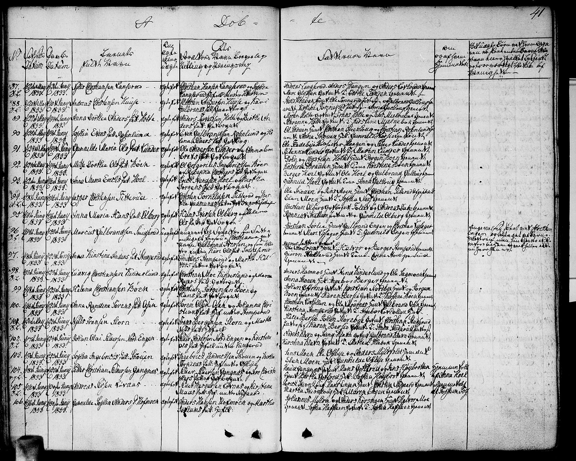 Høland prestekontor Kirkebøker, AV/SAO-A-10346a/F/Fa/L0008: Parish register (official) no. I 8, 1827-1845, p. 41