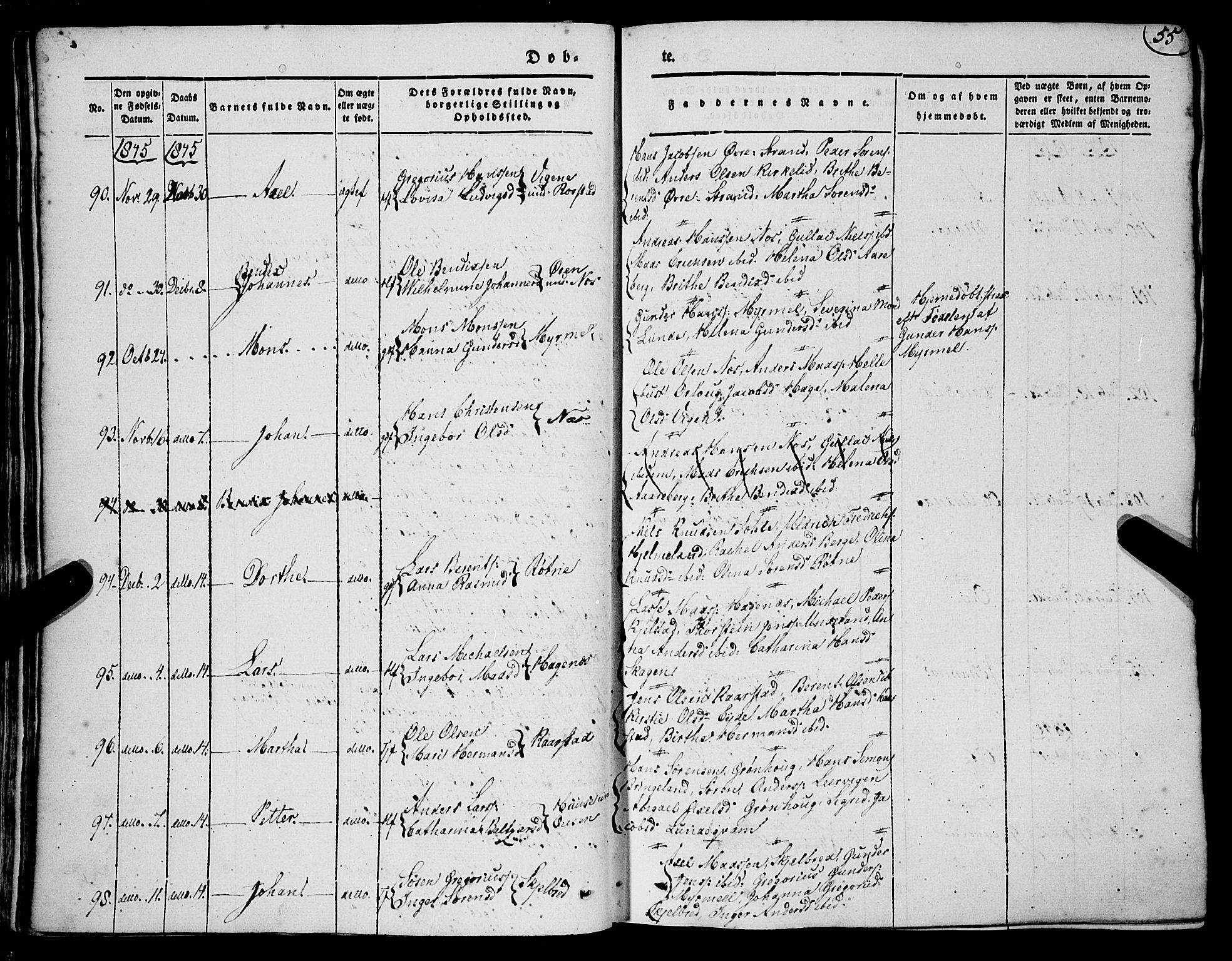 Gaular sokneprestembete, SAB/A-80001/H/Haa: Parish register (official) no. A 4I, 1840-1859, p. 55