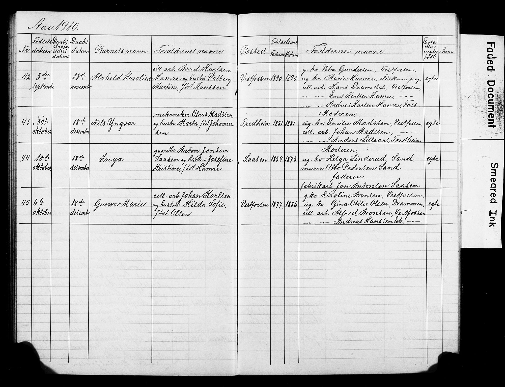 Eiker kirkebøker, AV/SAKO-A-4/F/Fb/L0008: Parish register (official) no. II 8, 1902-1913