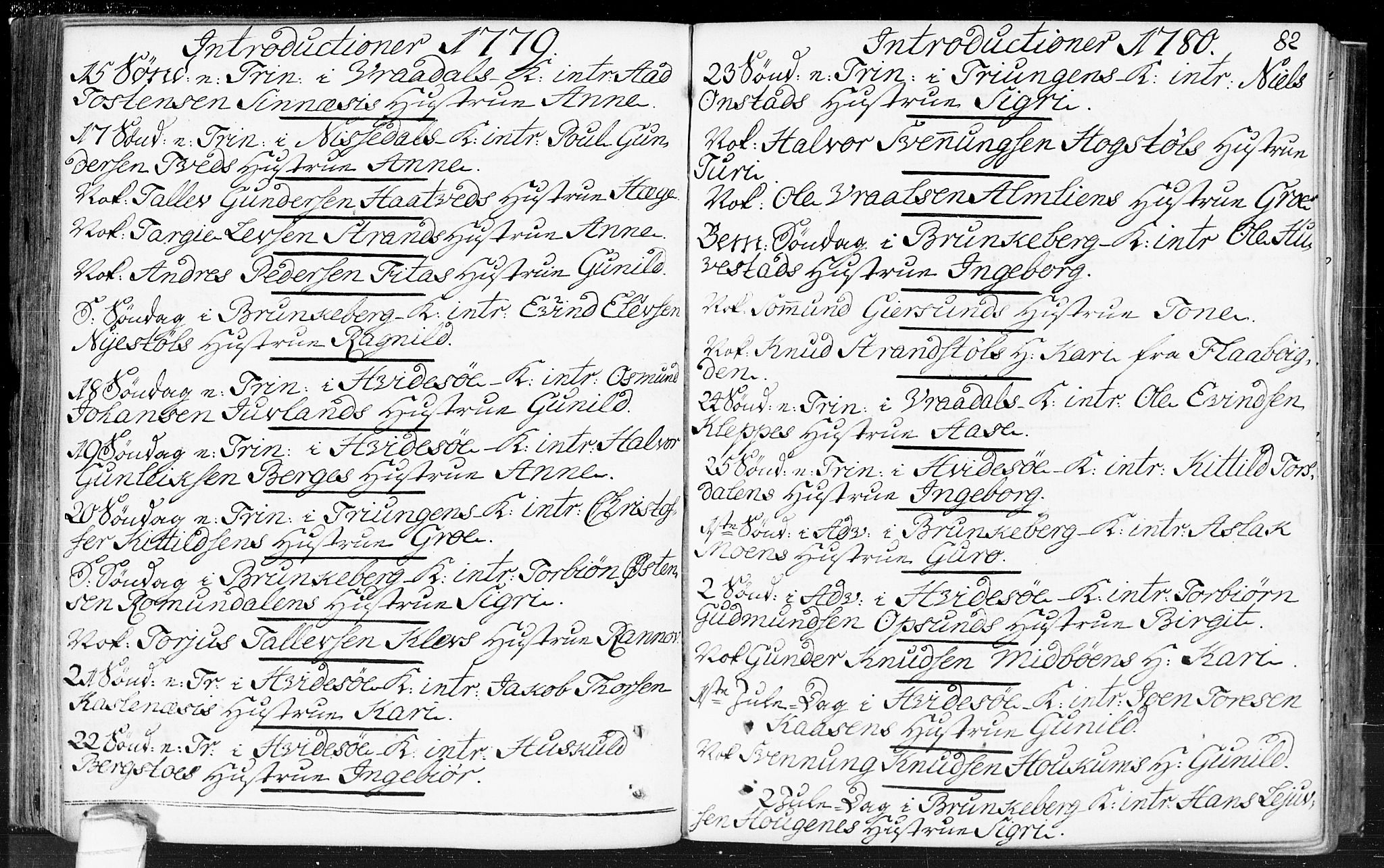 Kviteseid kirkebøker, SAKO/A-276/F/Fa/L0002: Parish register (official) no. I 2, 1773-1786, p. 82