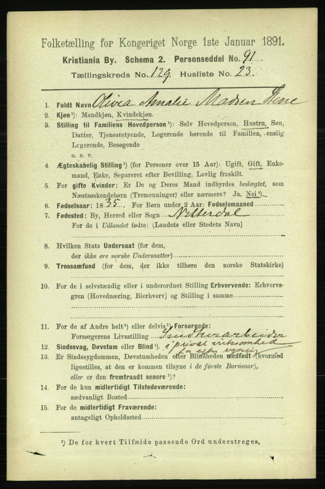 RA, 1891 census for 0301 Kristiania, 1891, p. 69985