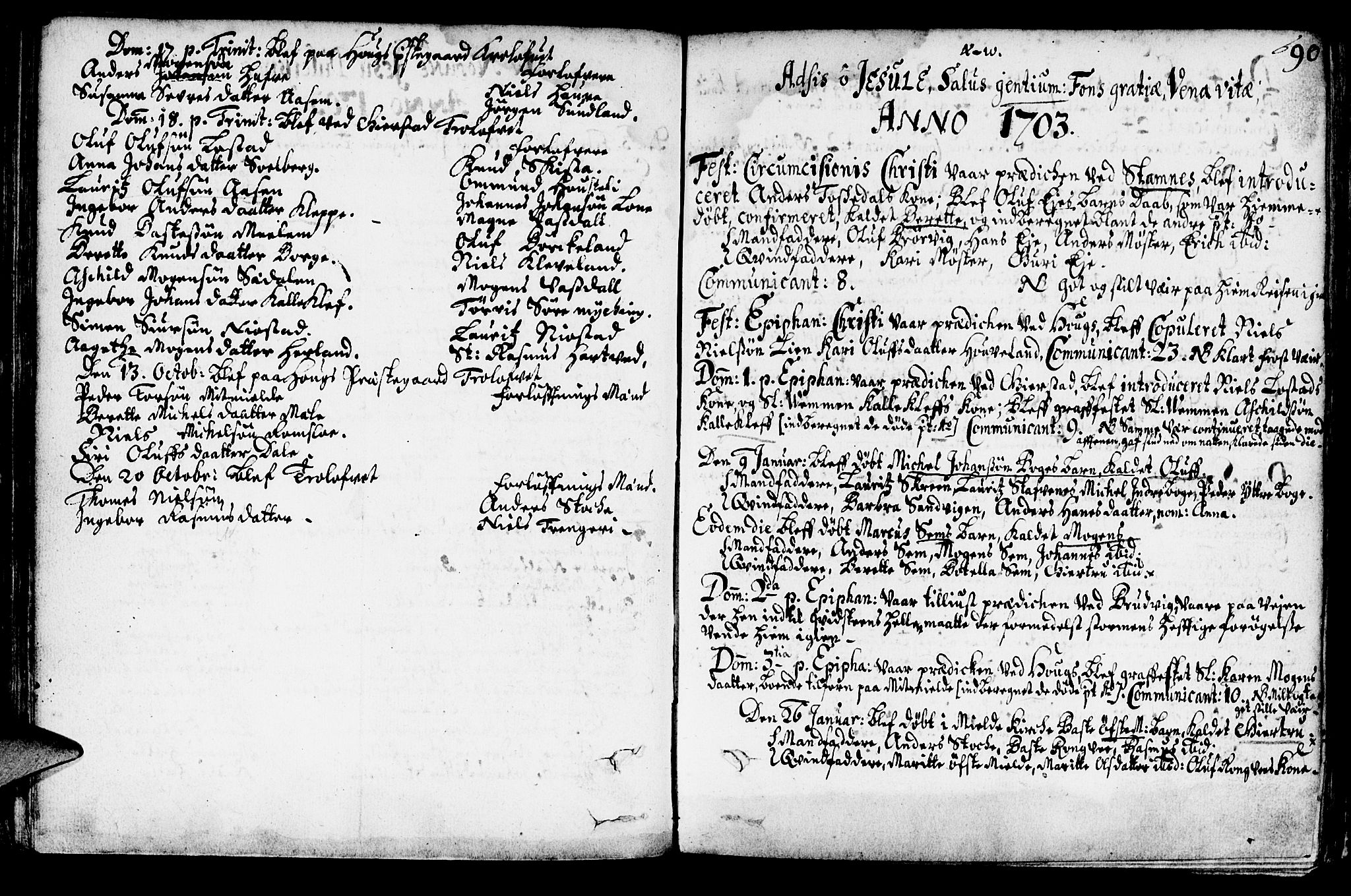 Haus sokneprestembete, AV/SAB-A-75601/H/Haa: Parish register (official) no. A 1, 1691-1712, p. 90