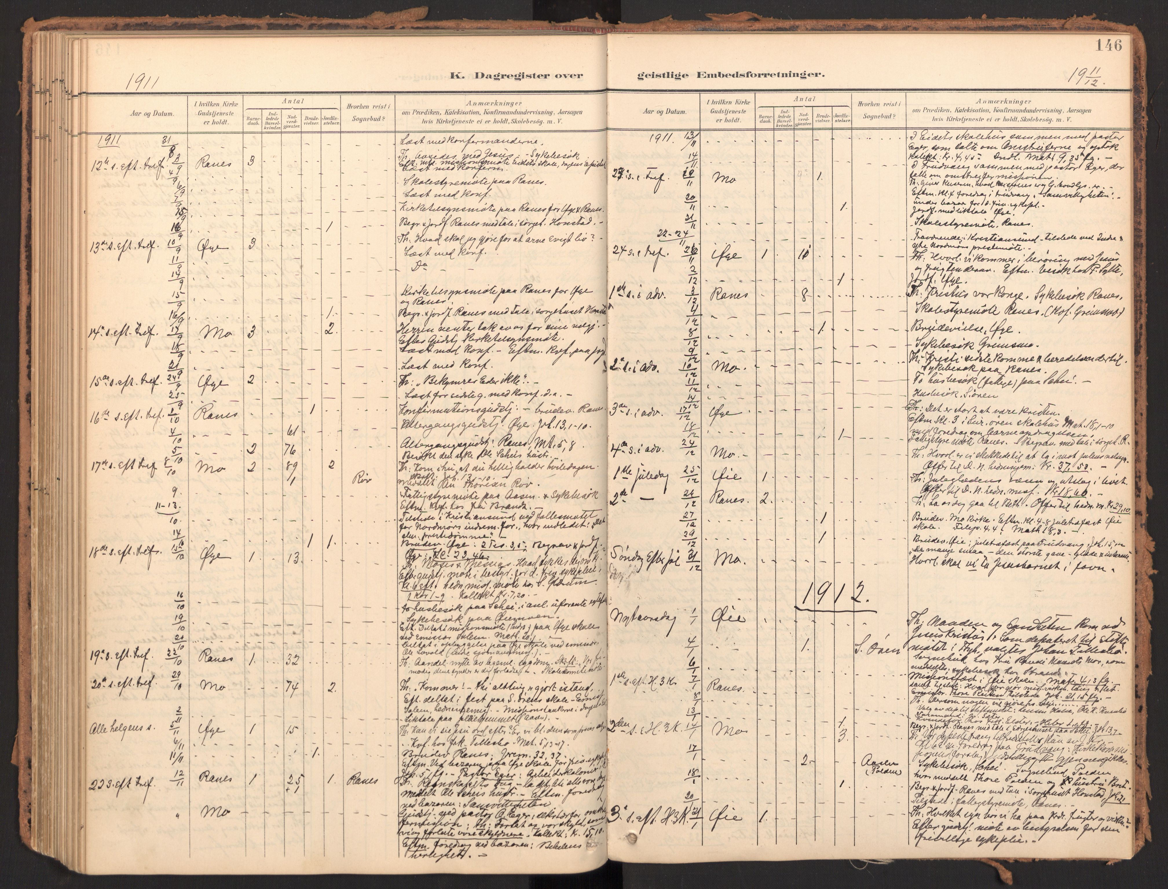 Ministerialprotokoller, klokkerbøker og fødselsregistre - Møre og Romsdal, SAT/A-1454/595/L1048: Parish register (official) no. 595A10, 1900-1917, p. 146