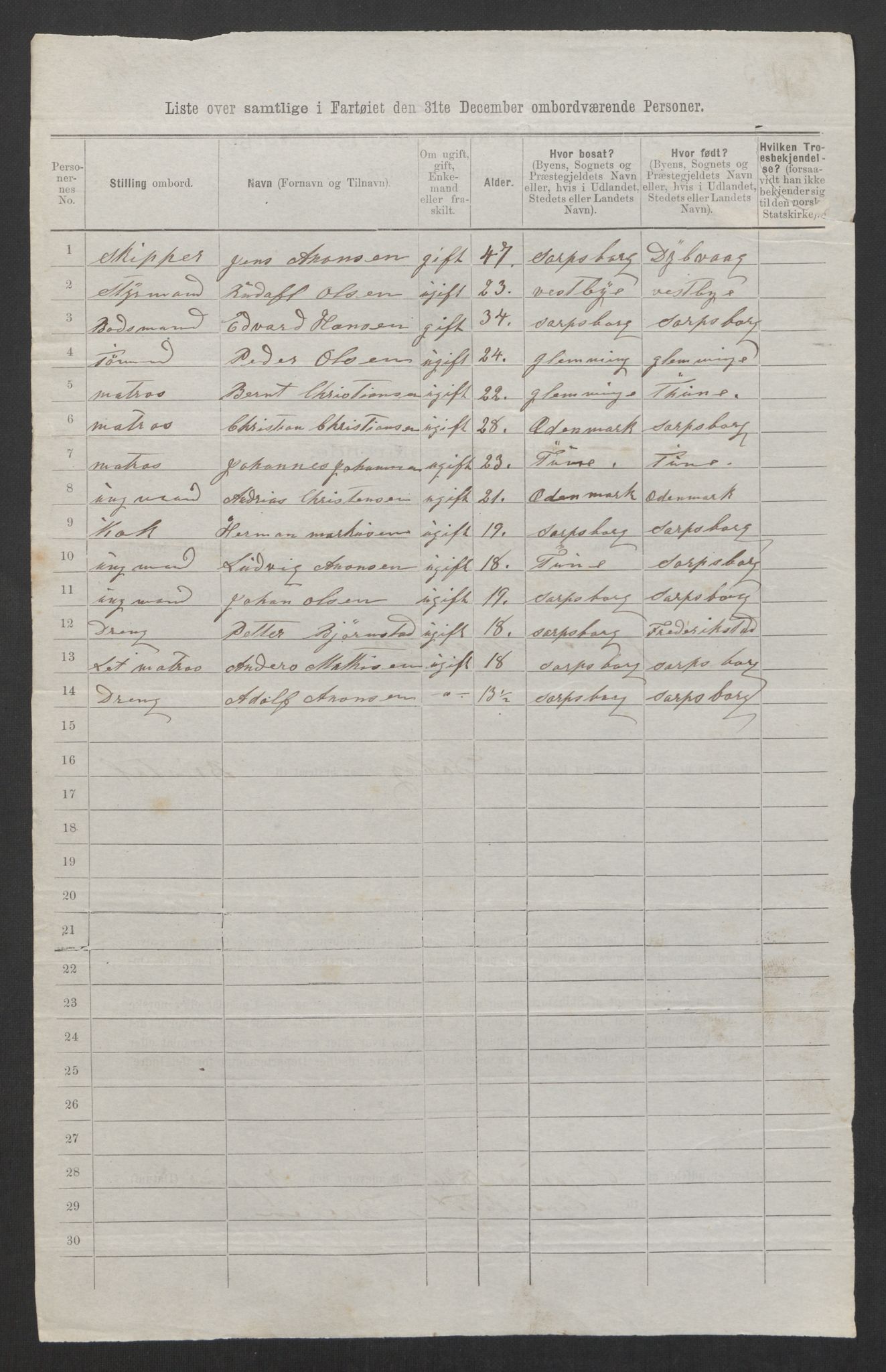 RA, 1875 census, lists of crew on ships: Ships in ports abroad, 1875, p. 105